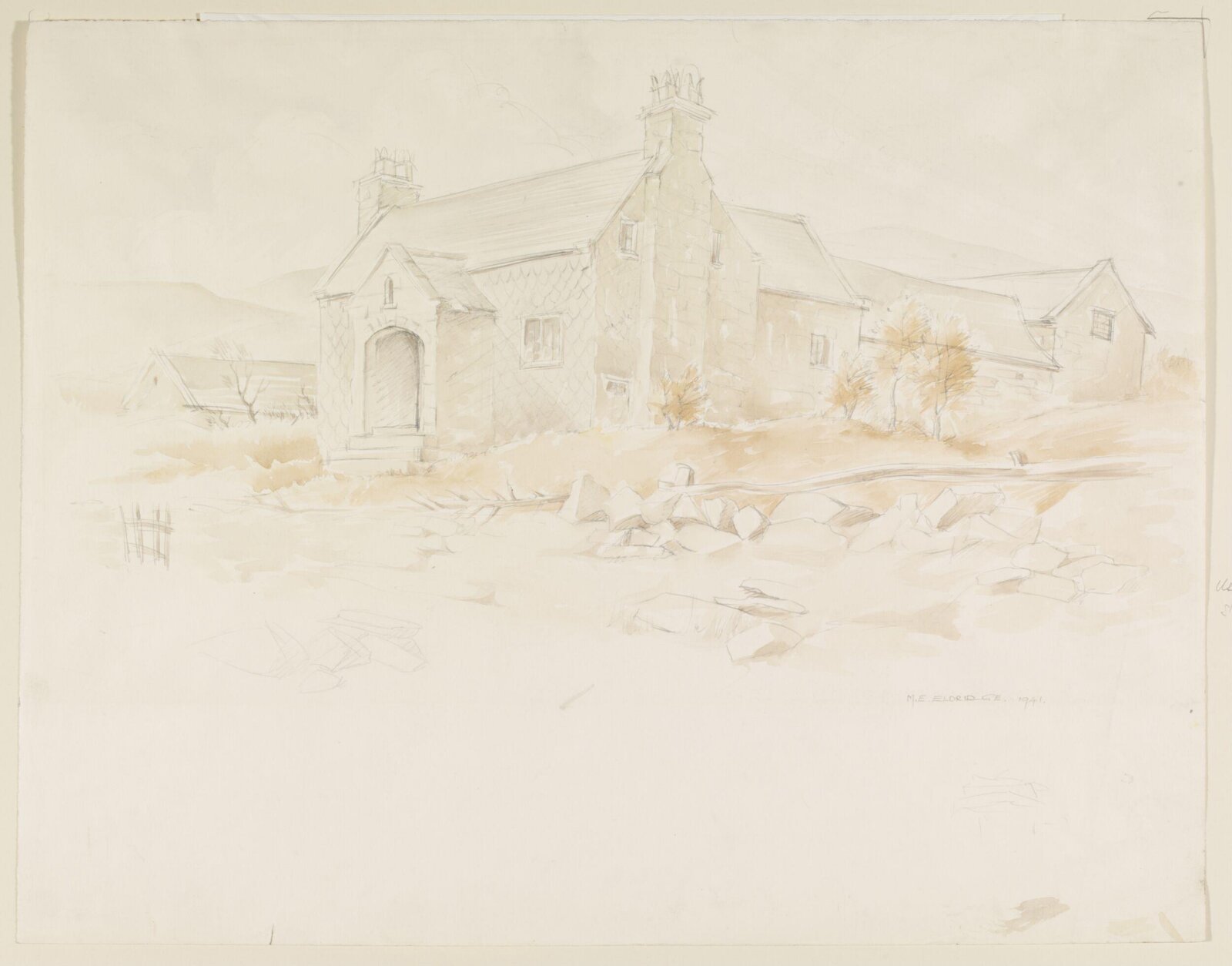 Farm above Selattyn, Denbighshire, Mildred E. Eldridge, 1941