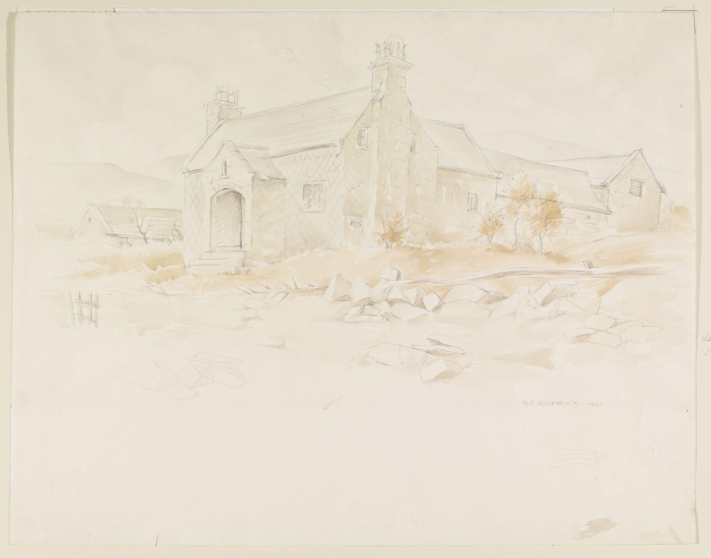 Farm above Selattyn, Denbighshire, Mildred E. Eldridge, 1941