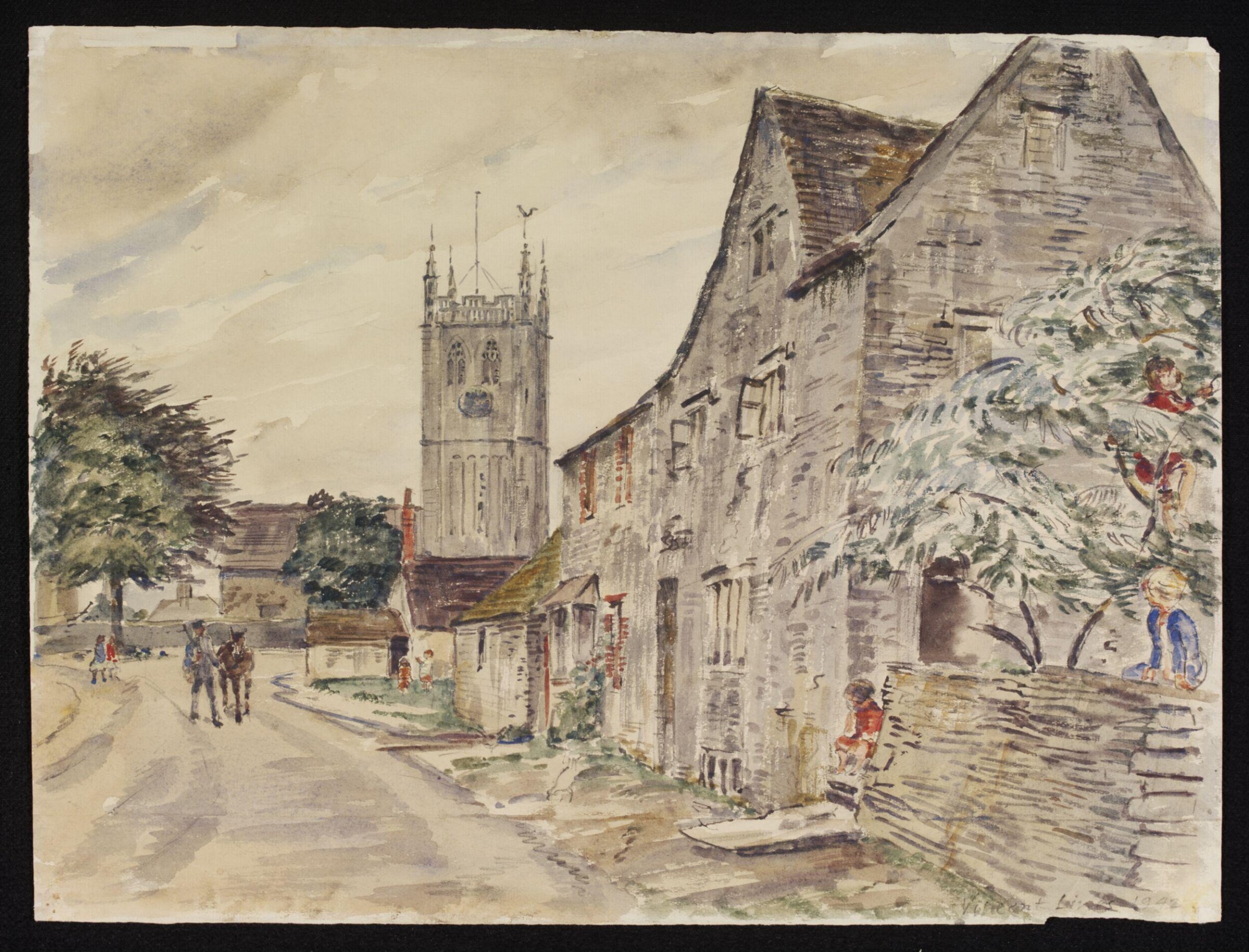 The Church and Noble Street, Sherston, Lines, 1942
