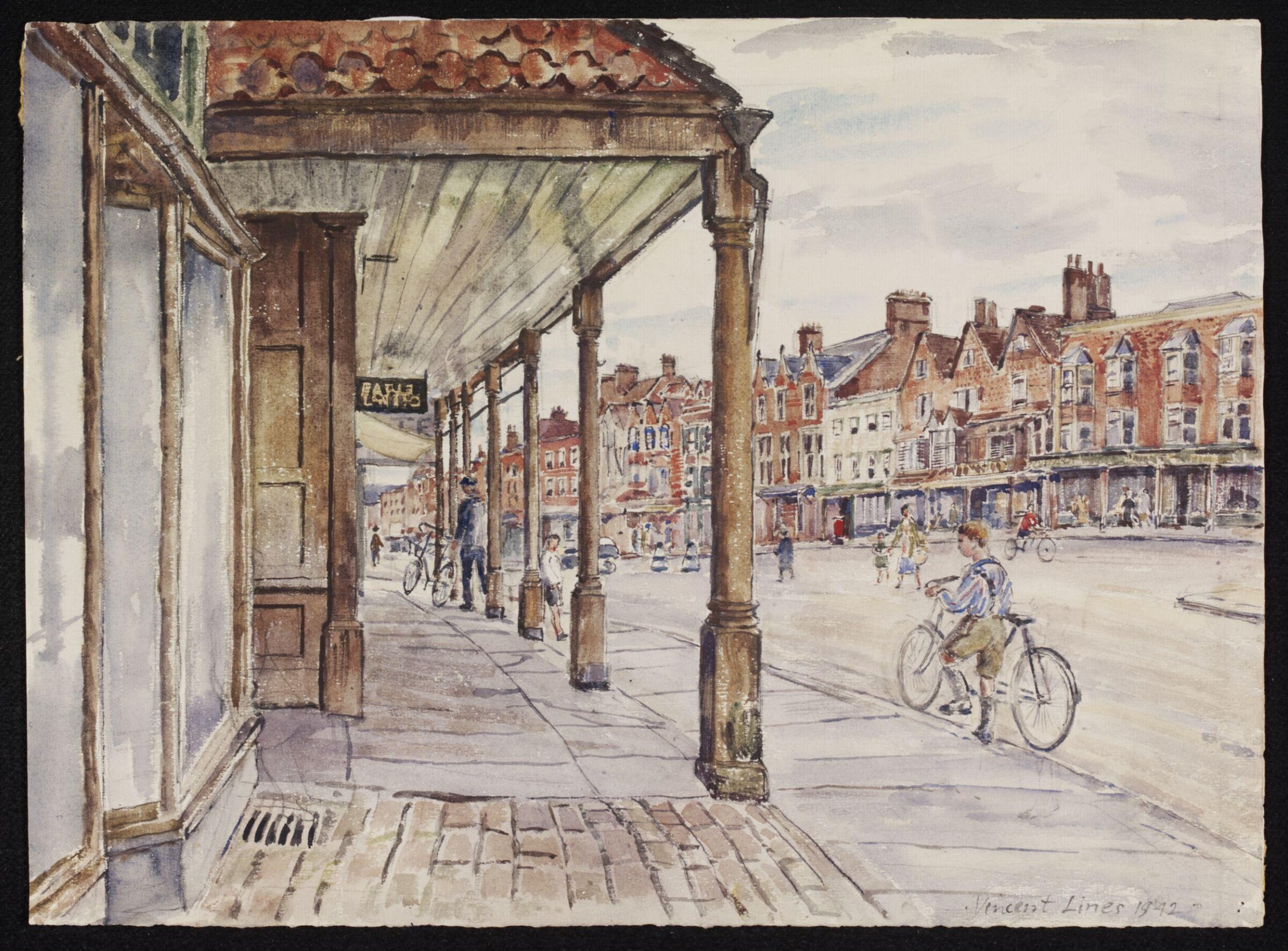 The High Street, Marlborough, from near the Town Hall, Lines, 1942