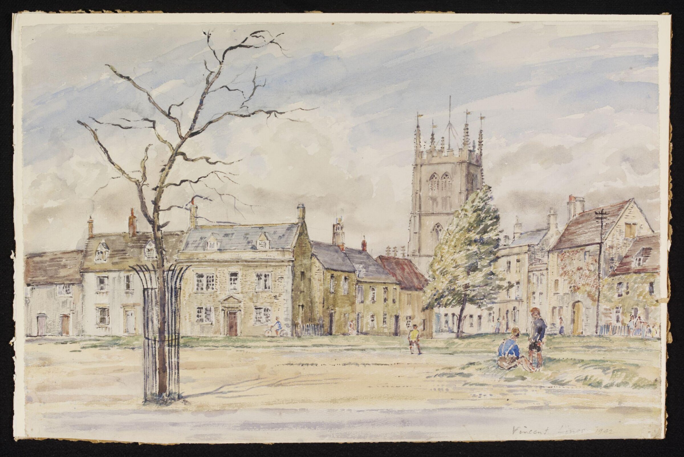 The Green and Church, Calne, Lines, 1942