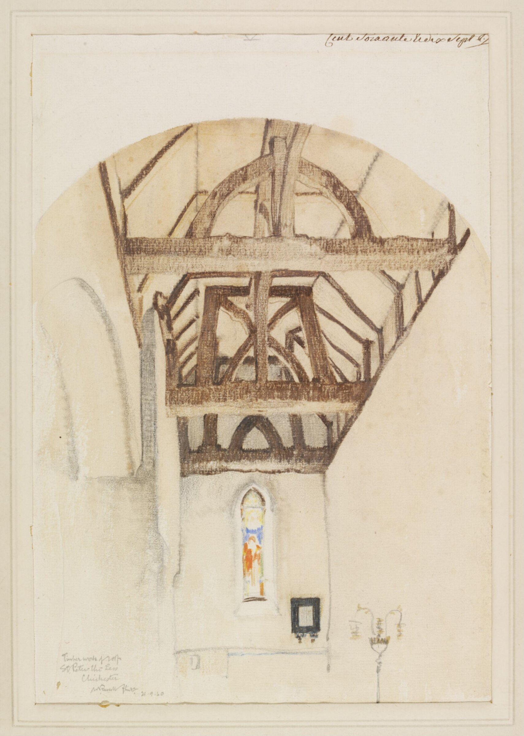 Timber work of Roof, St. Peter-the-Less, Chichester, Flint, 21 September 1940