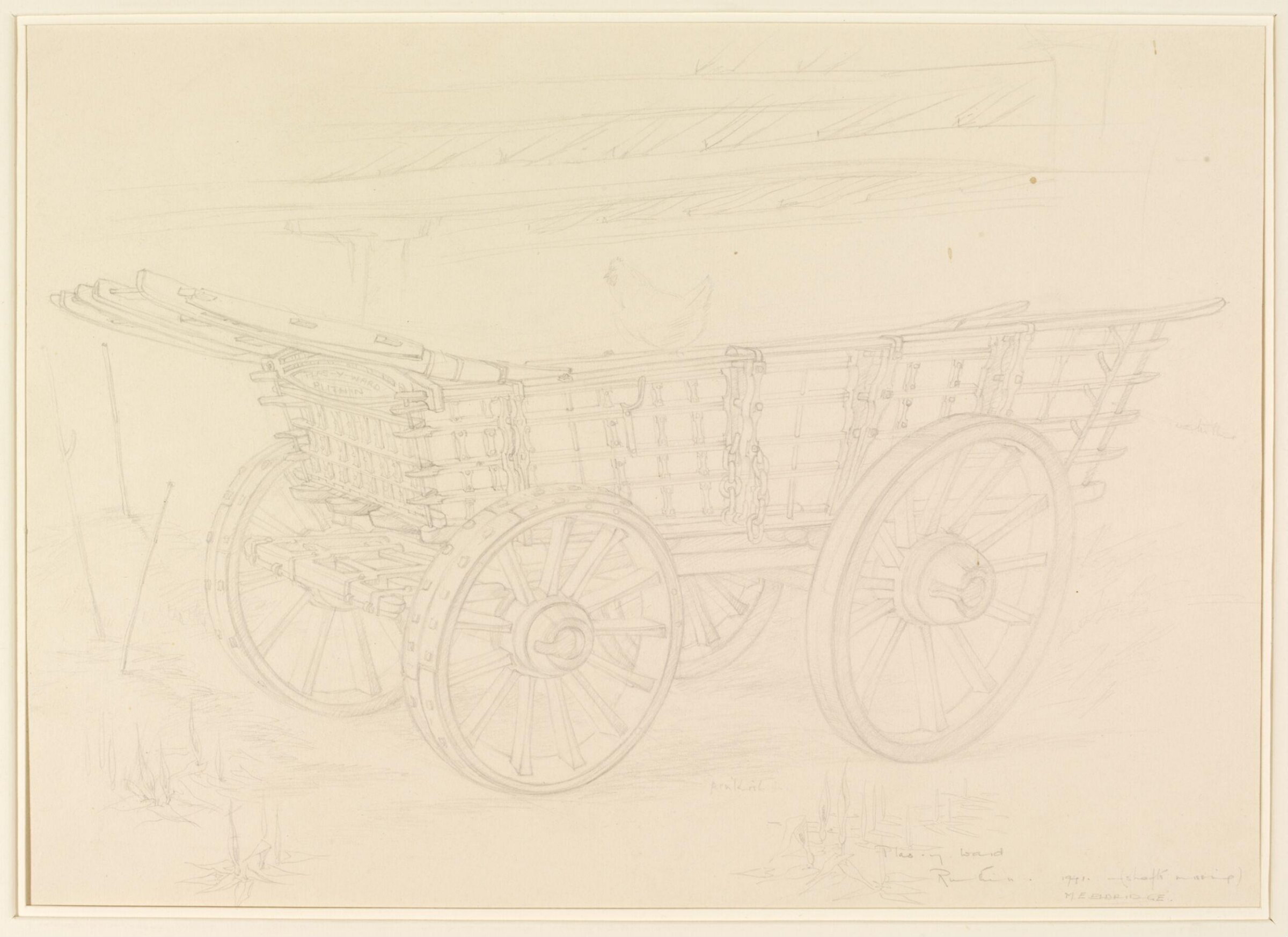 A Denbigh Waggon; Plas-y-Ward, Ruthin, Mildred E. Eldridge, 1941