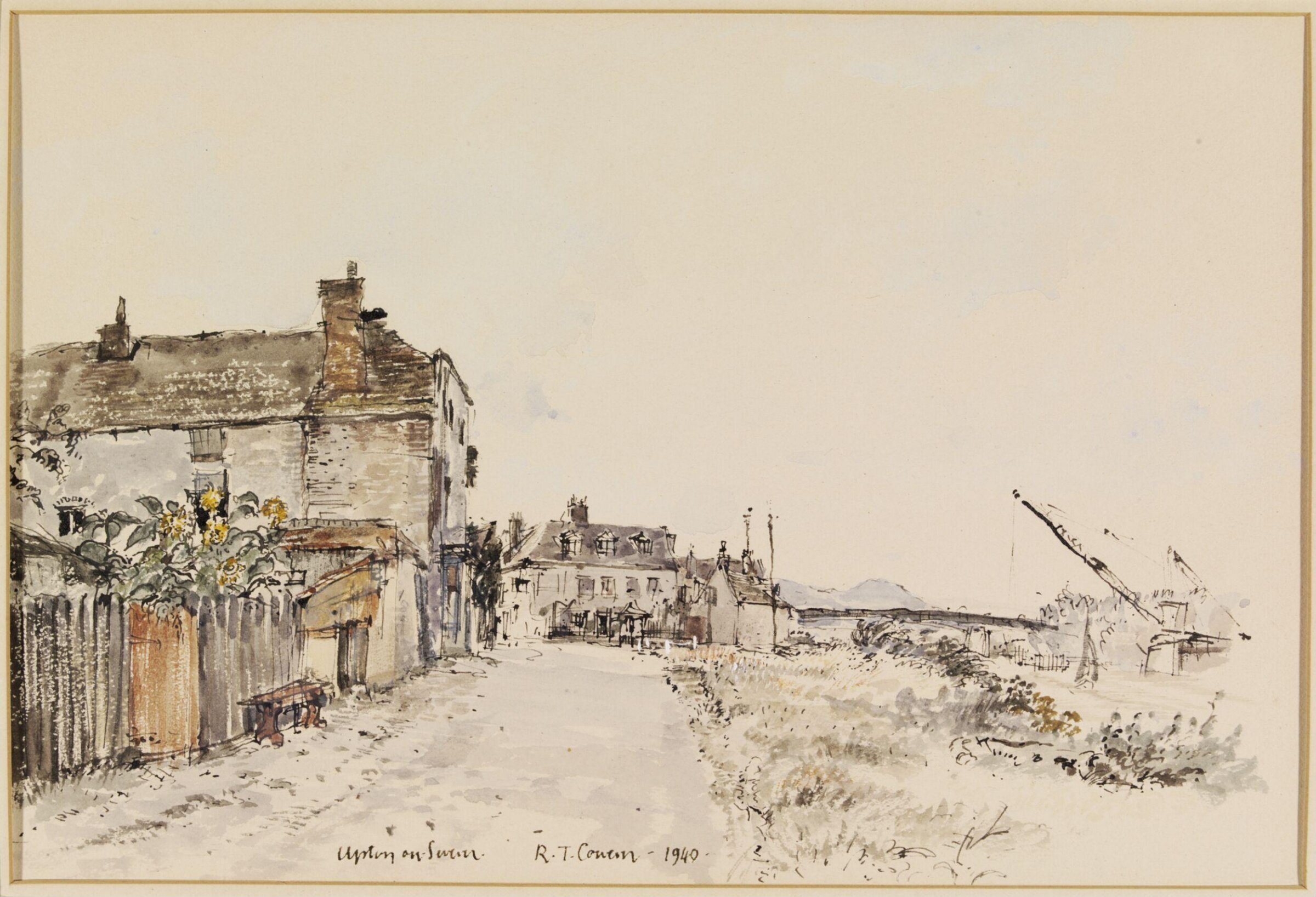 Upton-on-Severn; houses by the river, Raymond Teague Cowern, 1940