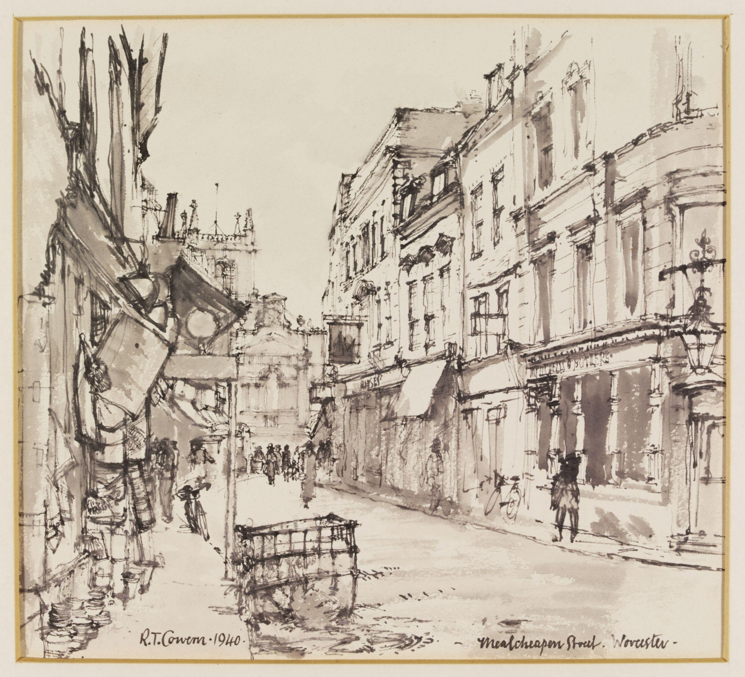 Mealcheapon Street, Worcester, Raymond Teague Cowern, 1940