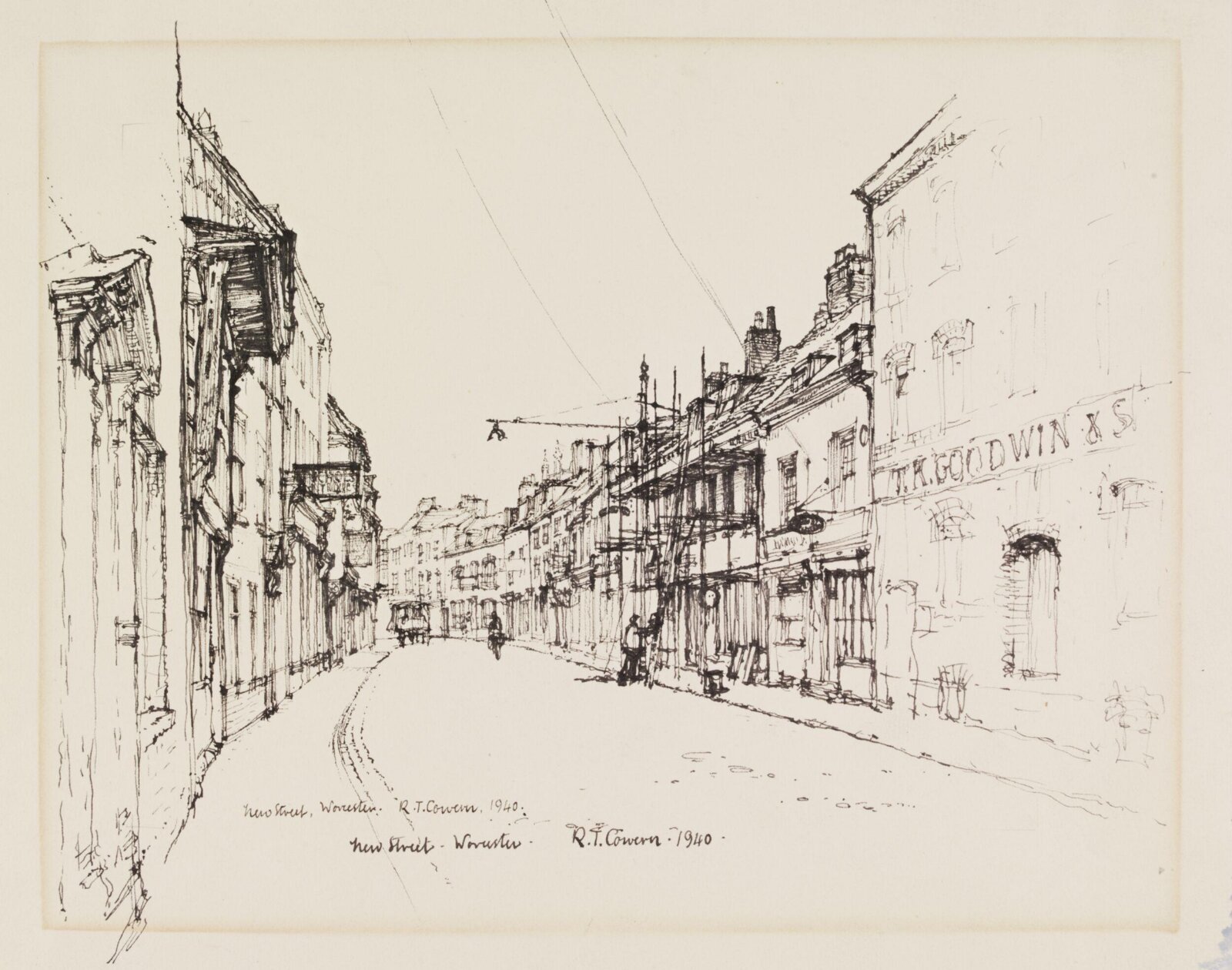 New Street, Worcester, Raymond Teague Cowern, 1940