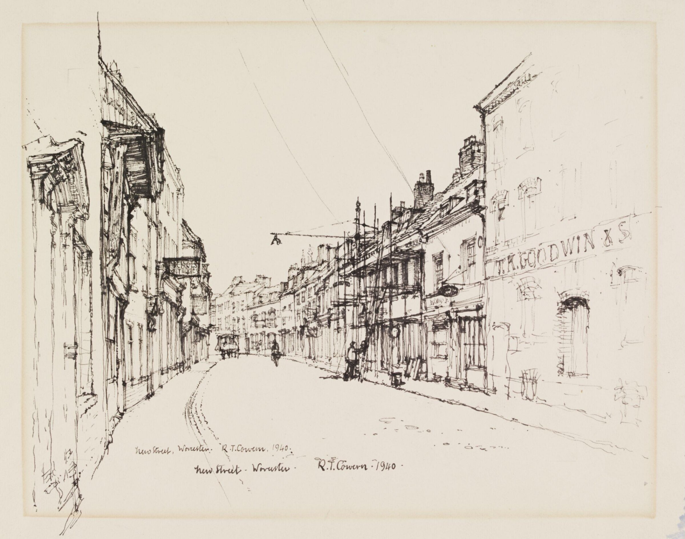 New Street, Worcester, Raymond Teague Cowern, 1940