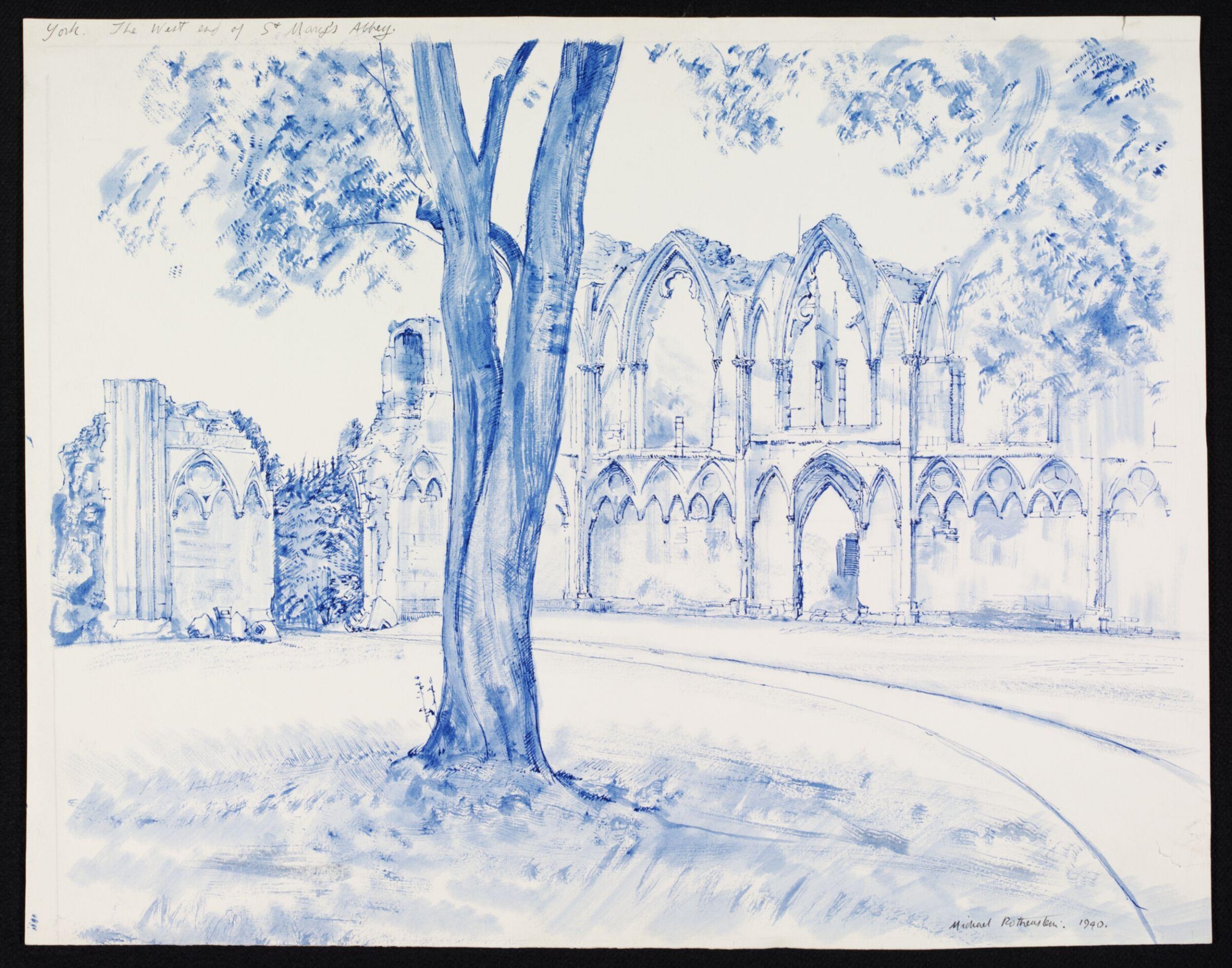 West End of St. Mary's Abbey, York, Michael Rothenstein, 1940