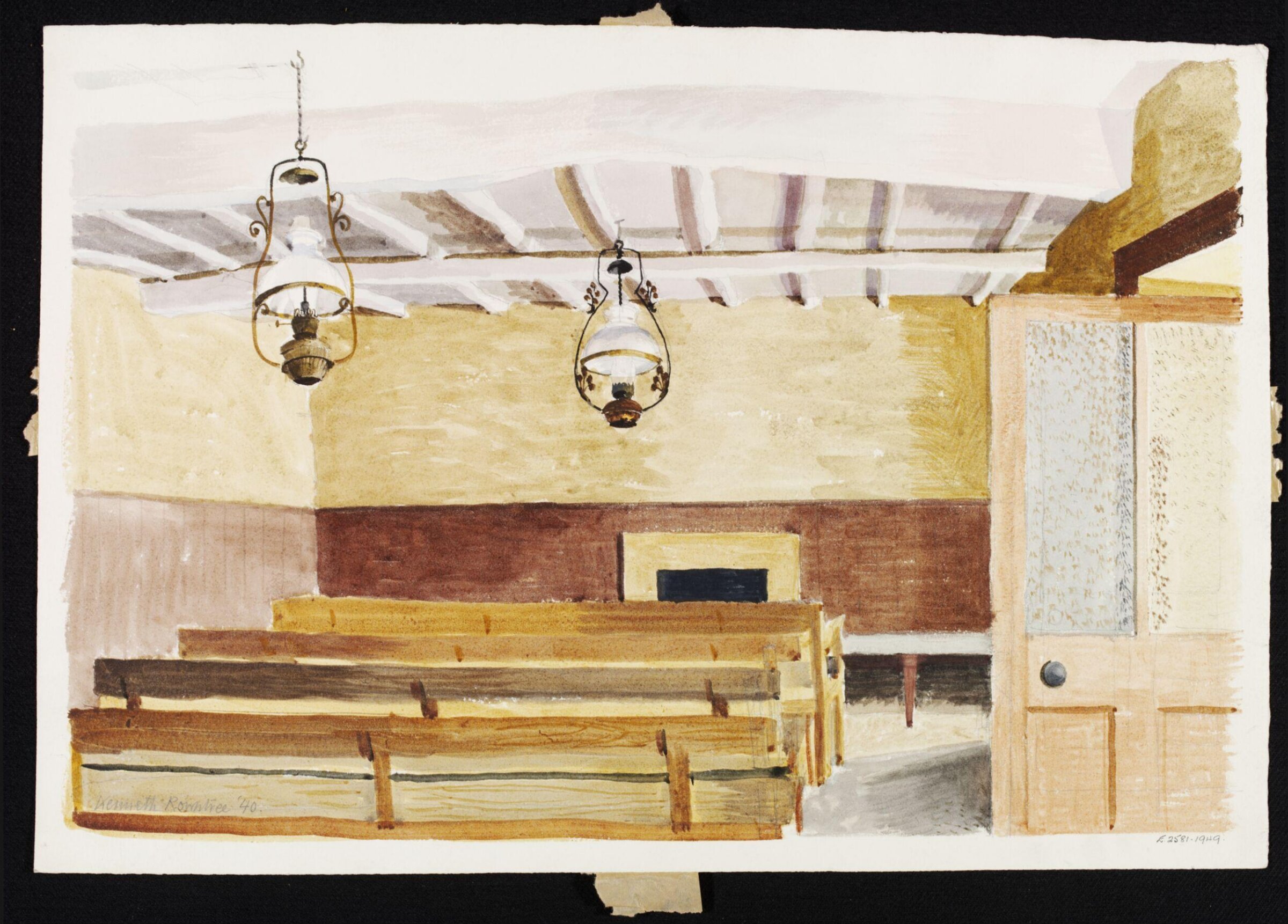 Interior of the Friends' Meeting House, Laskill, Ryedale, Rowntree, 1940