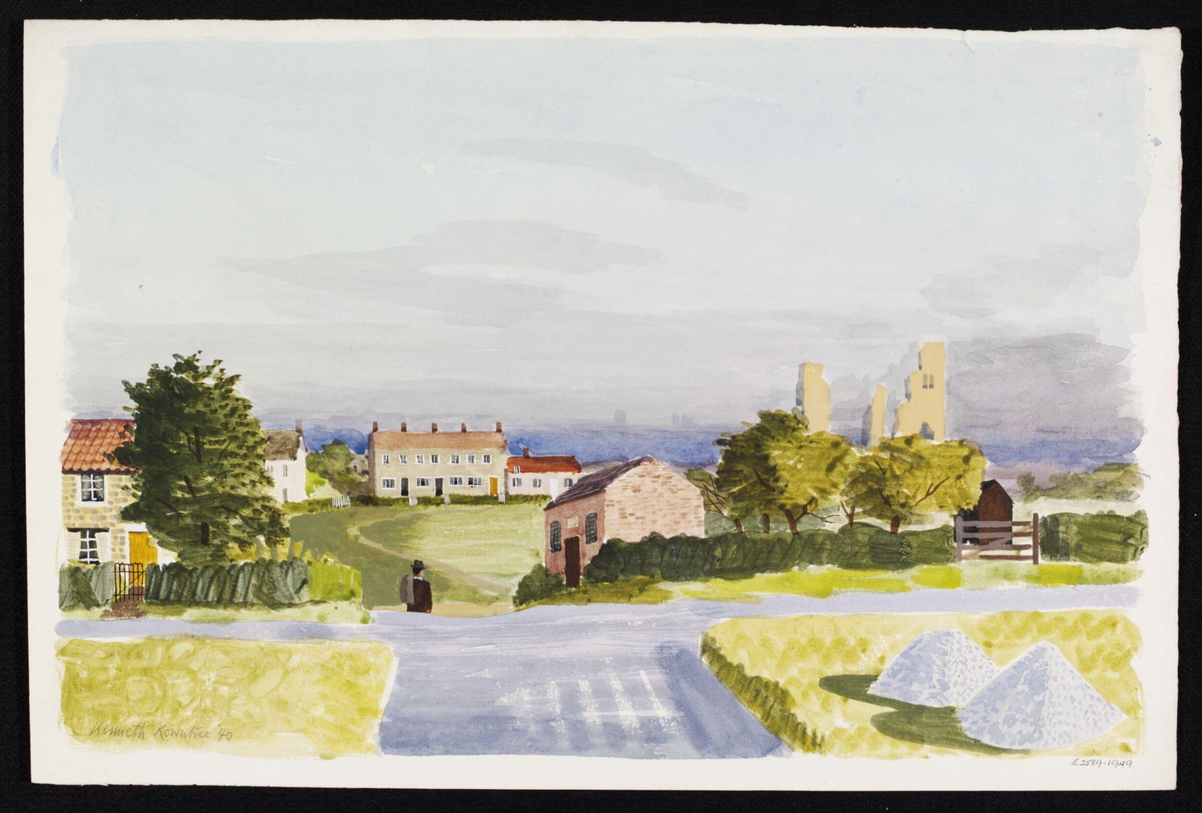 Sheriff Hutton; view over the plain of York, with York Minster in the distance, Rowntree, 1940