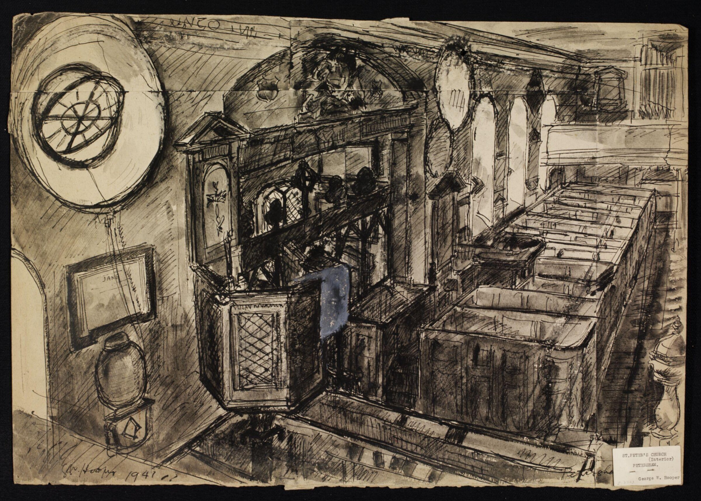 Interior of St. Peter's Church, Petersham, Hooper, 1941