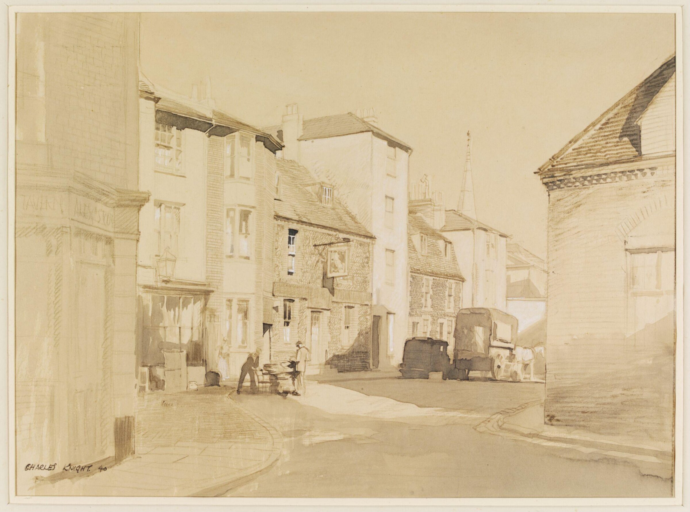Brighton Place, showin the Druid's Head, Charles Knight, 1940
