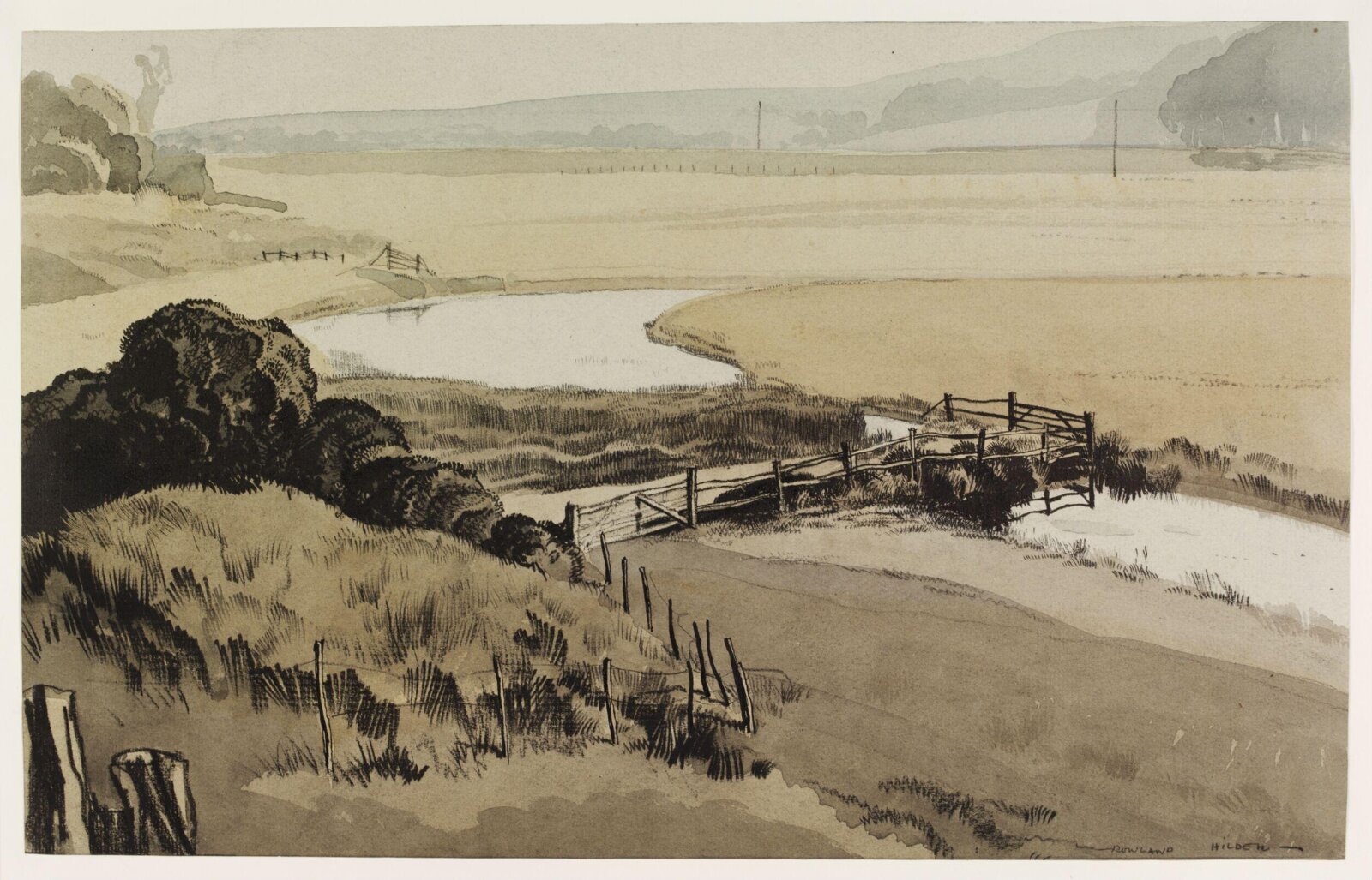 The Cuckmere at Litlington, Hilder, ca. 1940