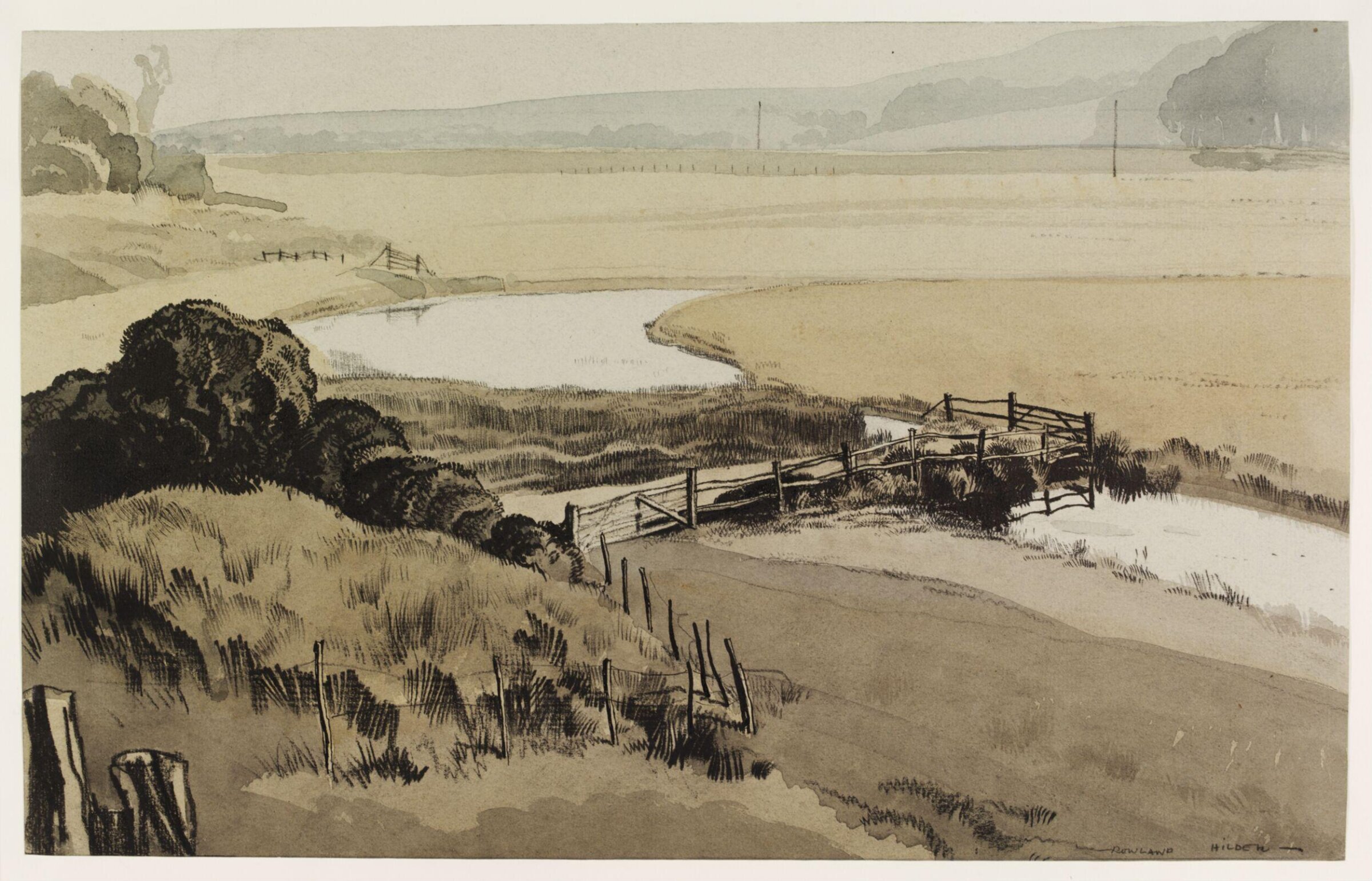 The Cuckmere at Litlington, Hilder, ca. 1940