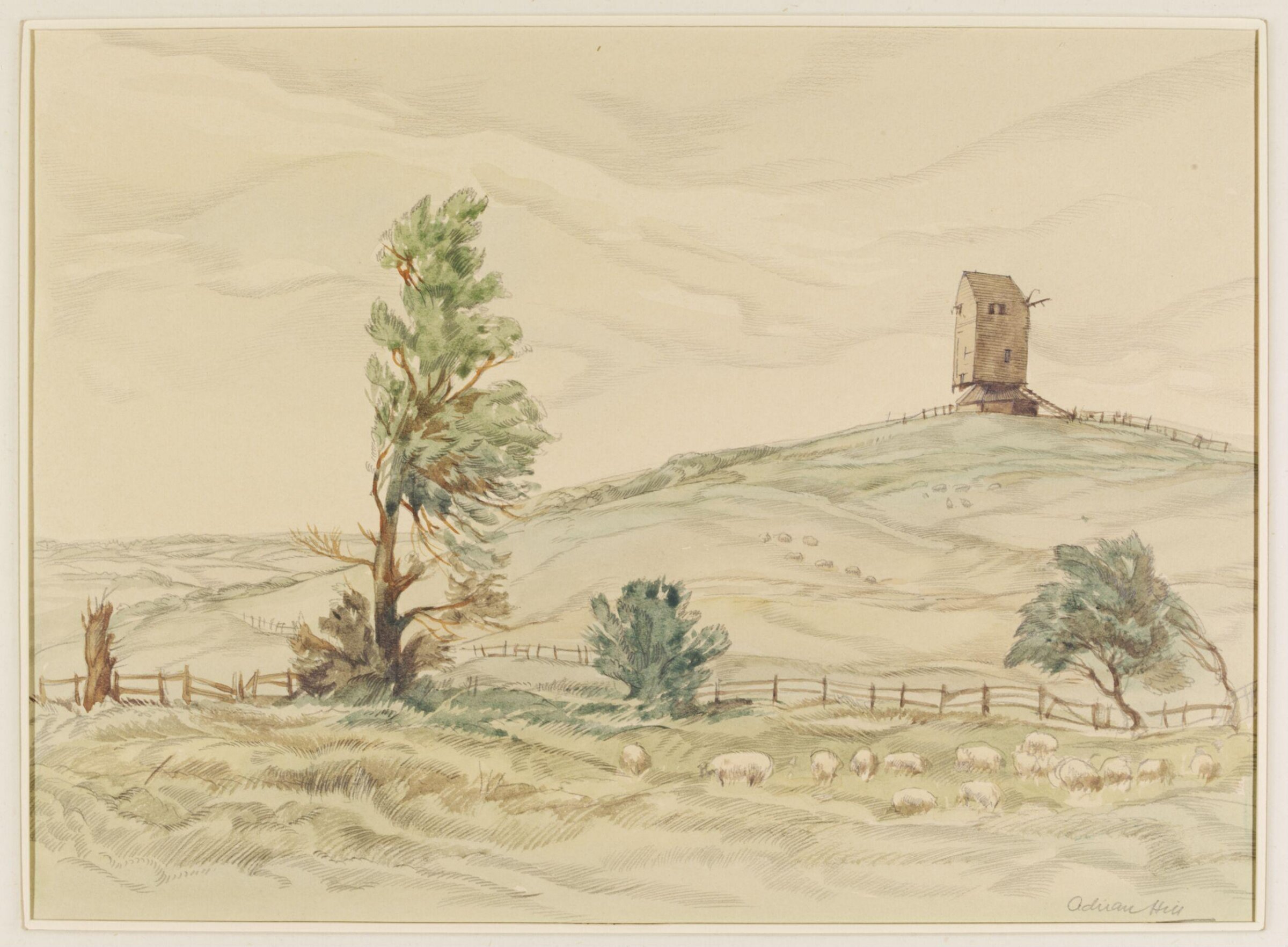 Brangwyn's Mill, Winchelsea, Sussex, Adrian Hill, ca. 1940