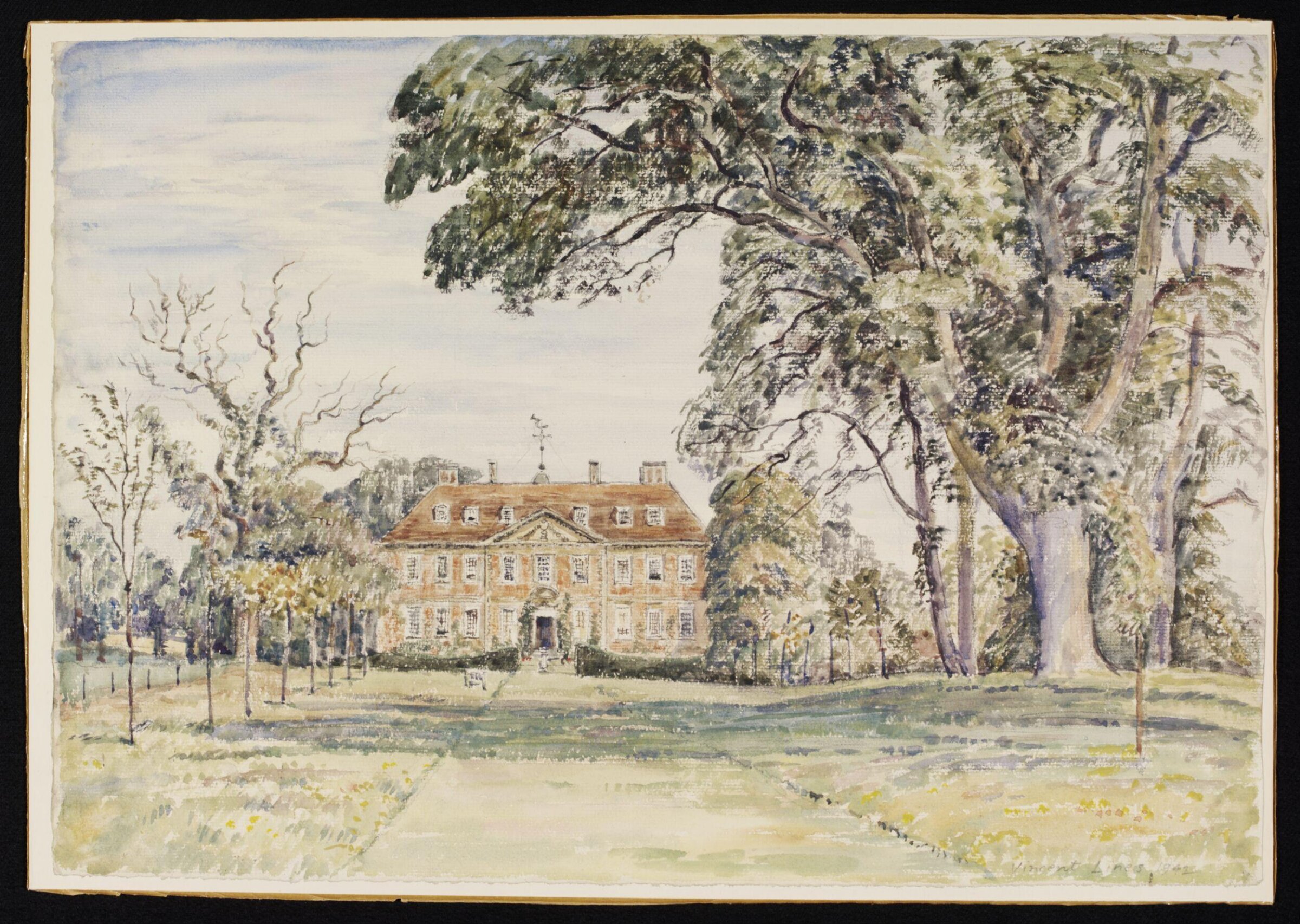 Ramsbury Manor; Distant View, Lines, 1942