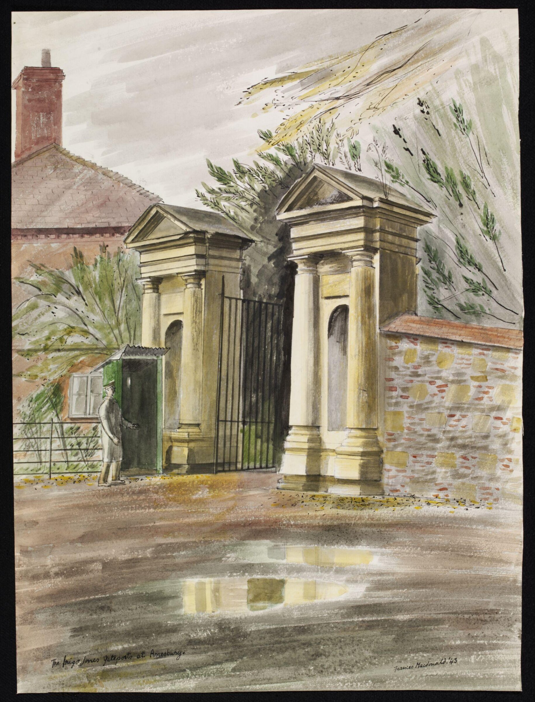 The Inigo Jones Gateposts at Amesbury, Frances Macdonald, 1943