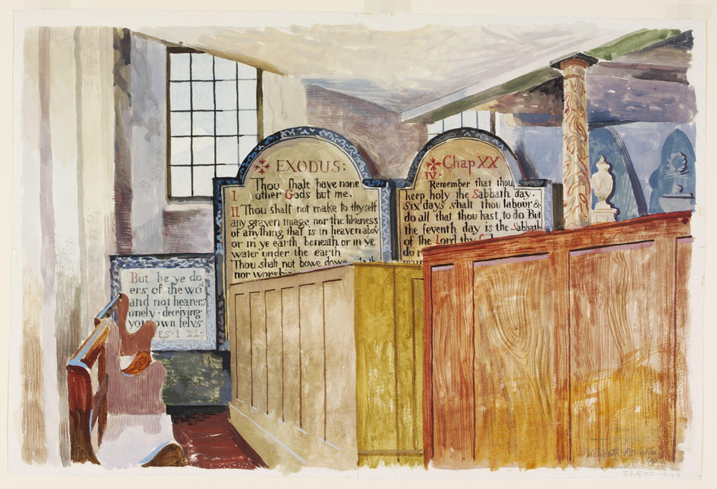 Pews in St Mary's Church, Whitby, Kenneth Rowntree, 1940