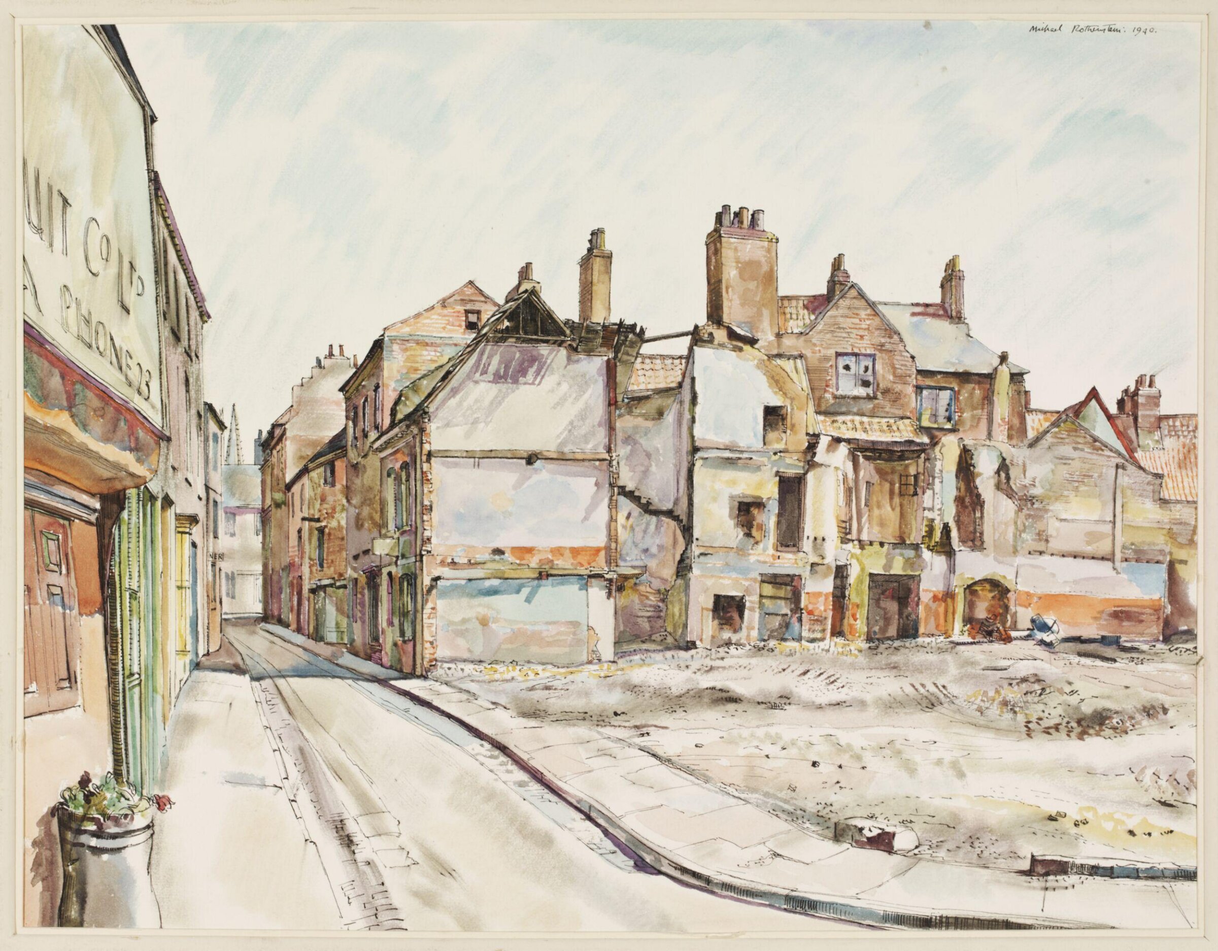 Corner of Grape Lane and Swinegate, York, Michael Rothenstein, 1940