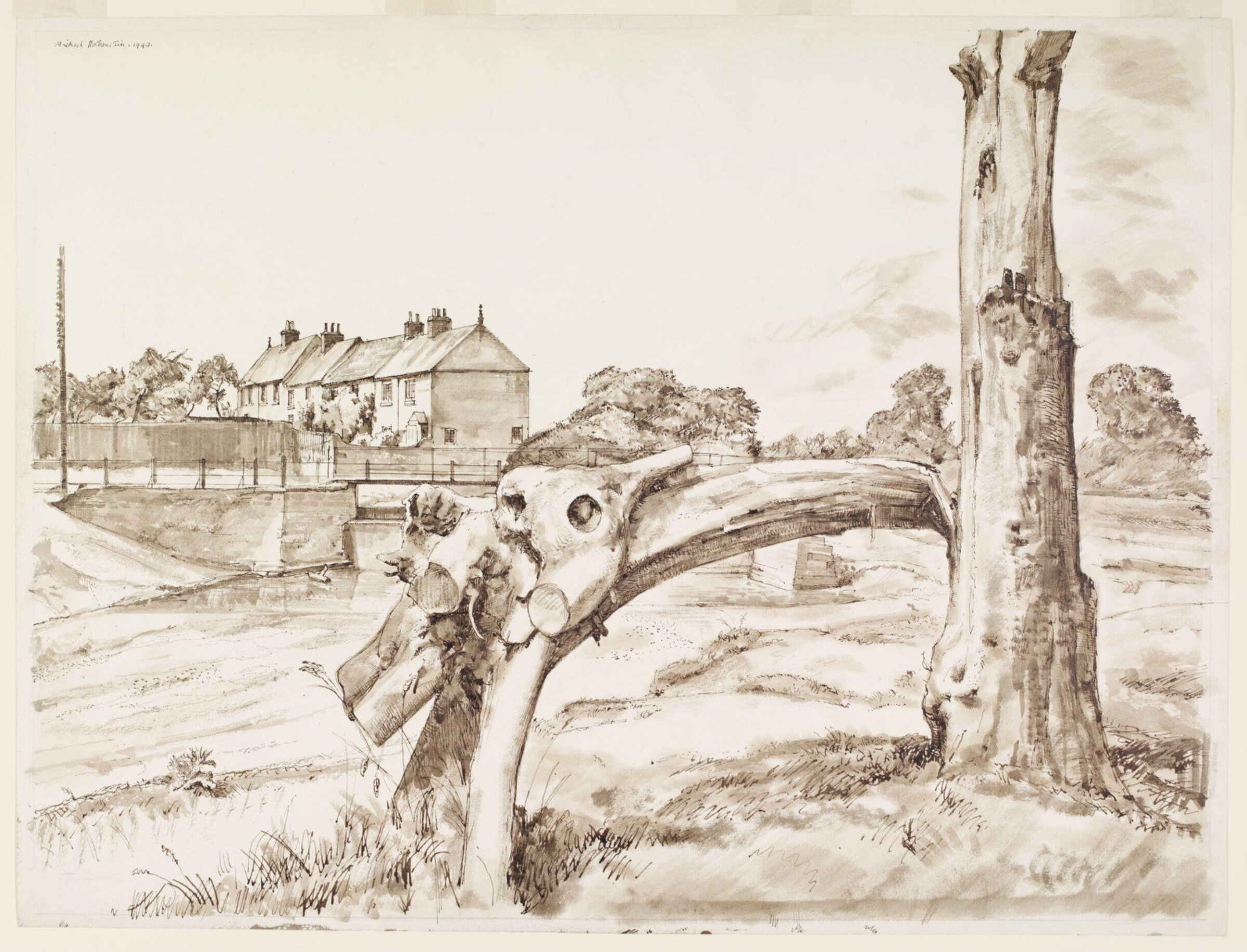 Old Cottages, Sunny Terrace, Norby, Thirsk, Michael Rothenstein, 1940