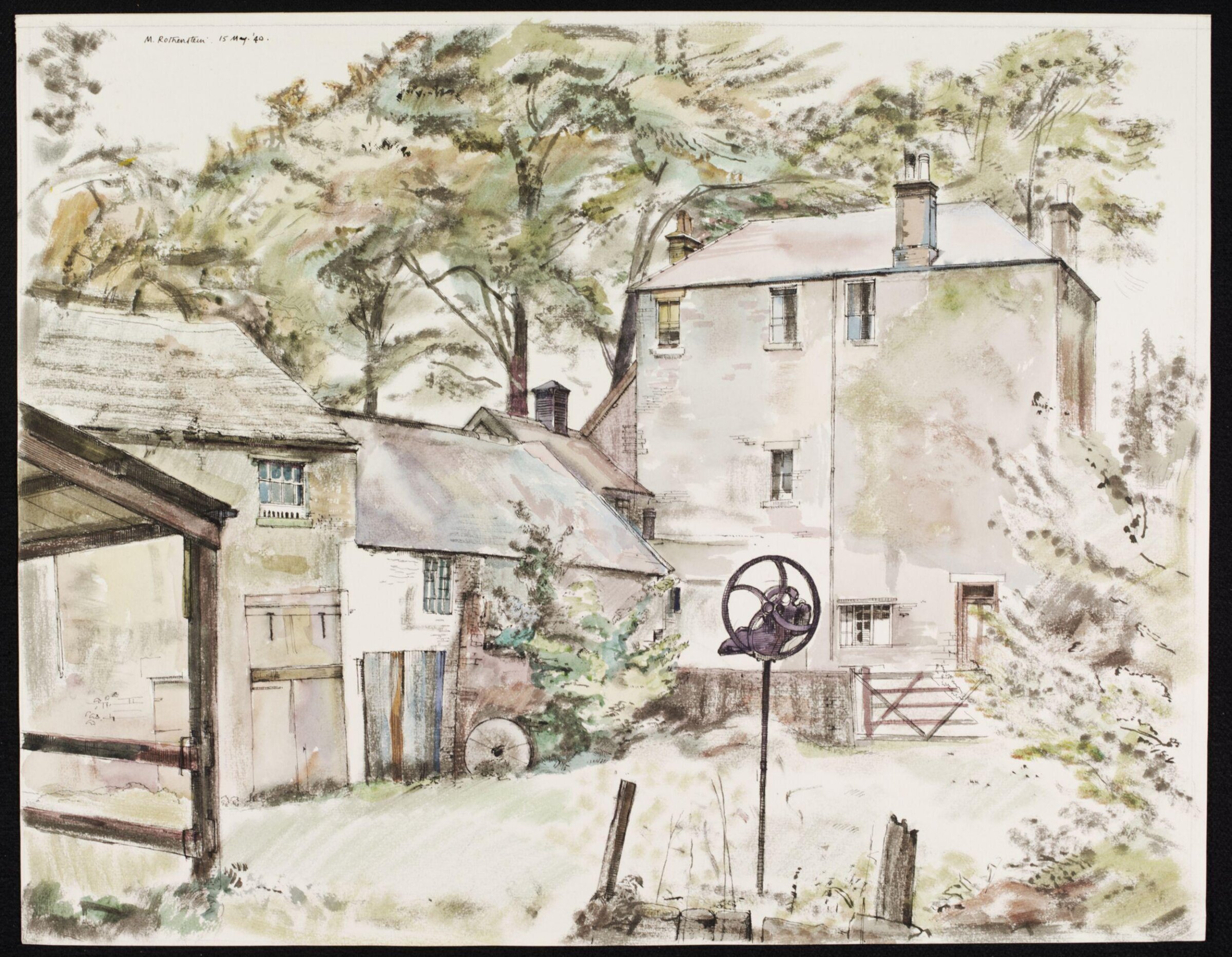 Flour Mill and Mill House, Fullwood, Sheffield, Michael Rothenstein, 15 May 1940