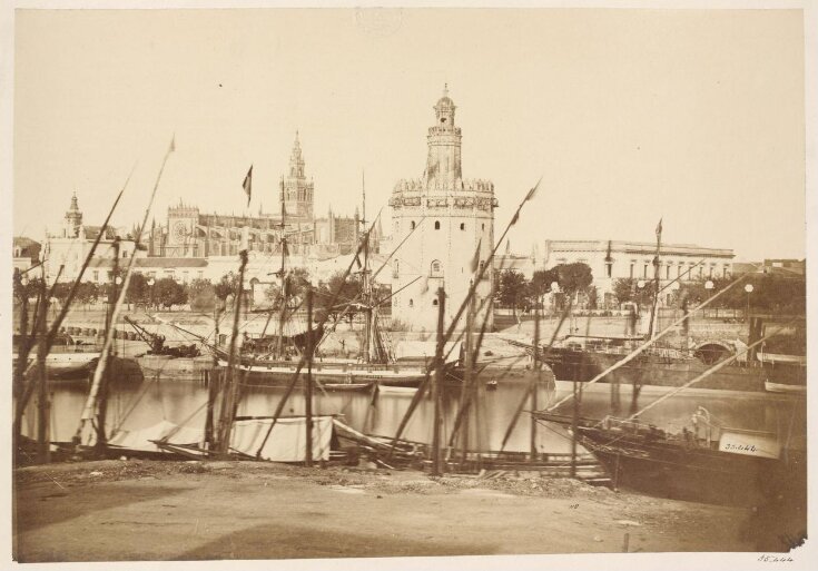 View of the River Guadalquivir, the Torre del Oro, and the Cathedral, Seville. top image