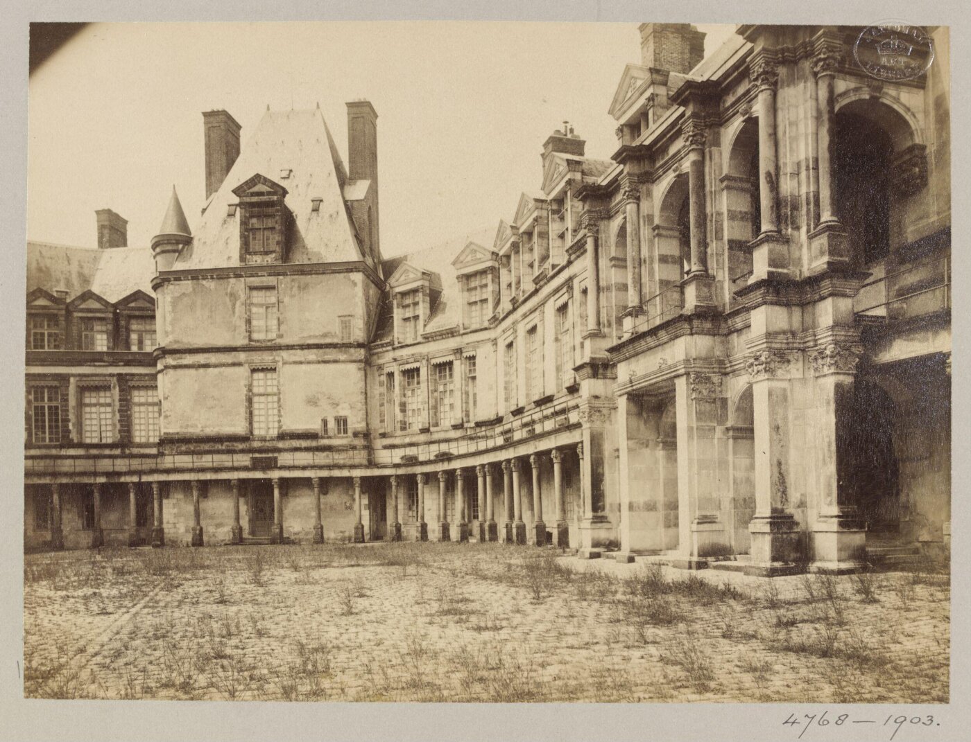 Atget, Jean-Eugène-Auguste, Courtyard, Fontainebleau, France
