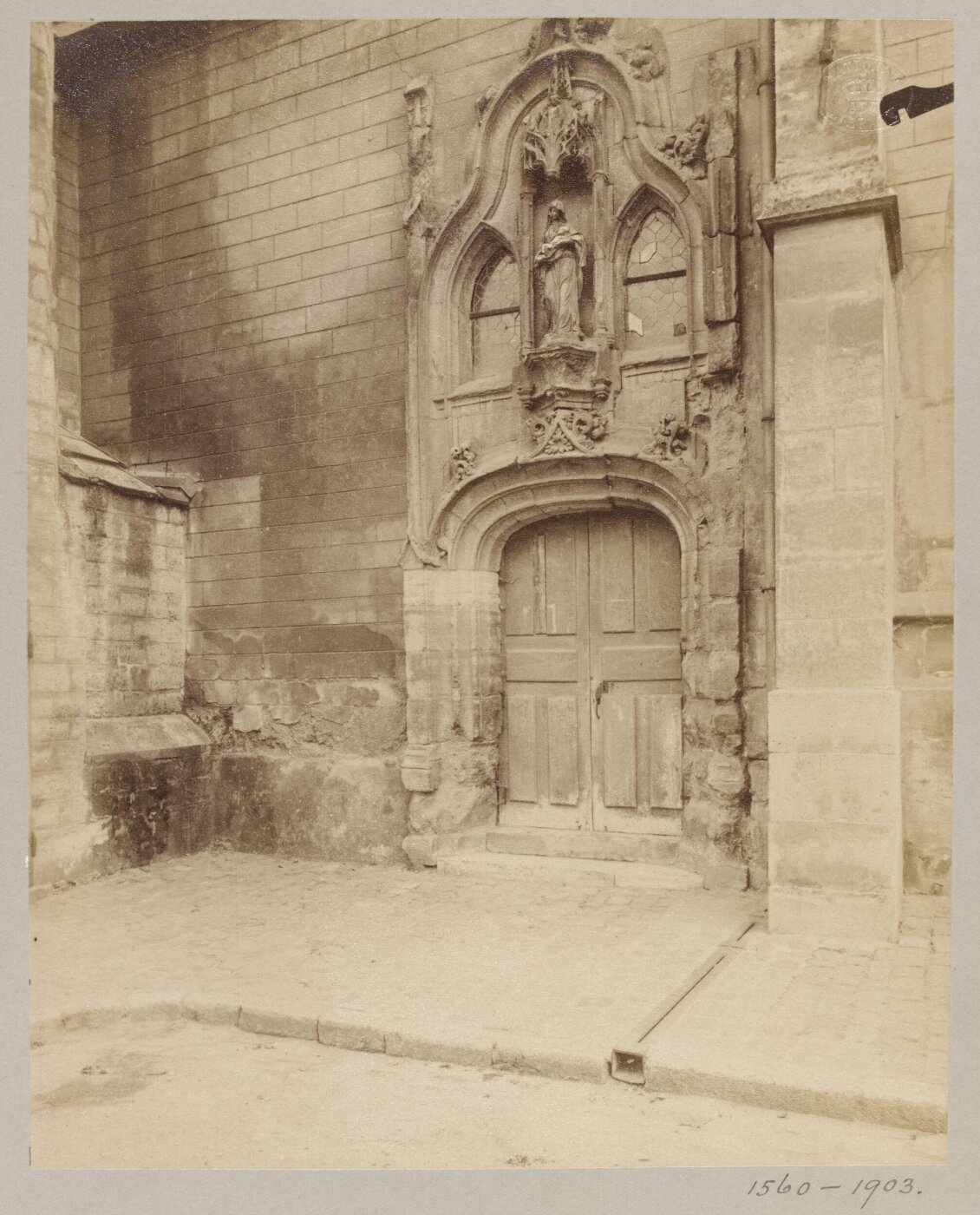 Atget, Jean-Eugène-Auguste, Doorway of a church, Charmart, near Paris, France