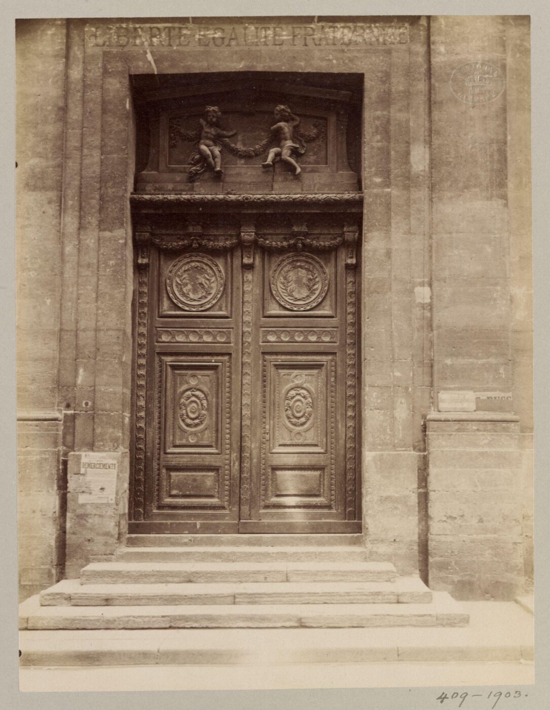 Atget, Jean-Eugène-Auguste, Doorway, Church of St Louis, Paris, France