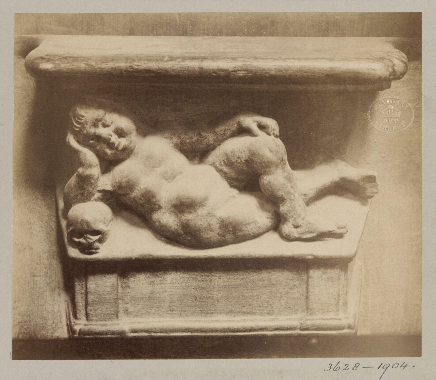 Atget, Jean-Eugène-Auguste, Miserere Seat (Child and skull), XVI Century', Paris, France