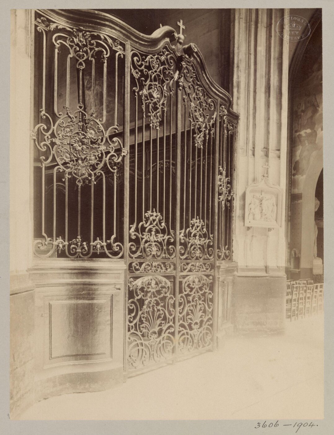 Atget, Jean-Eugène-Auguste, Gate of chapel, St Gervais, Paris, France