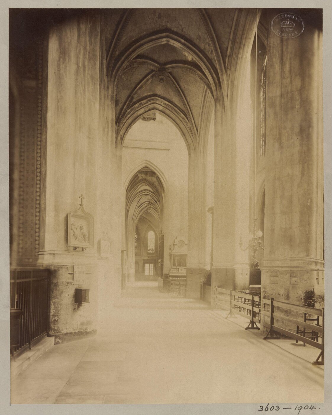 Atget, Jean-Eugène-Auguste, Interior, Church of St Gervais, Paris, France