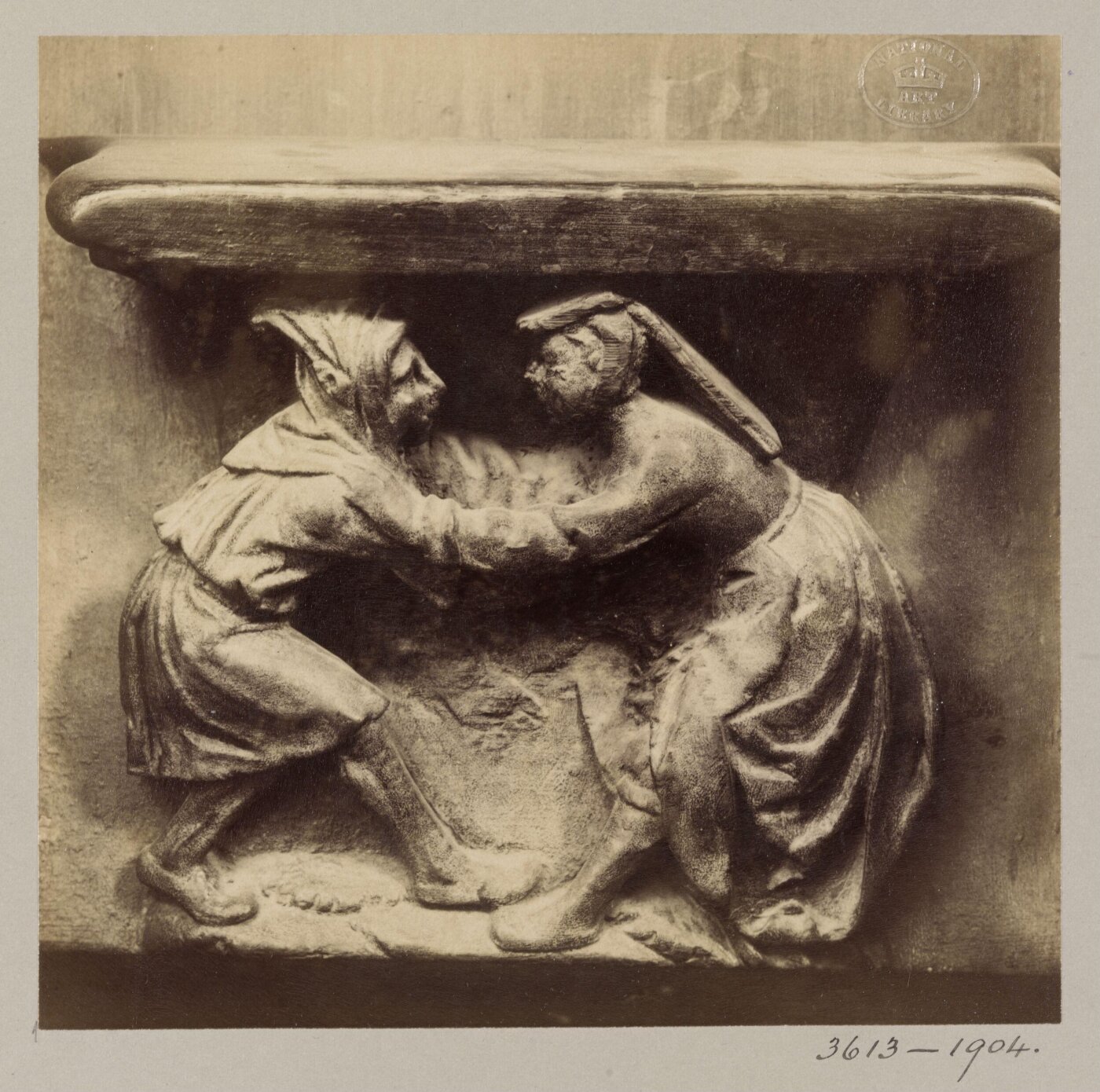 Atget, Jean-Eugène-Auguste, Church of SS Gervais et Protais, Miserere Seat (Man and Woman), XVI Century, Paris, France