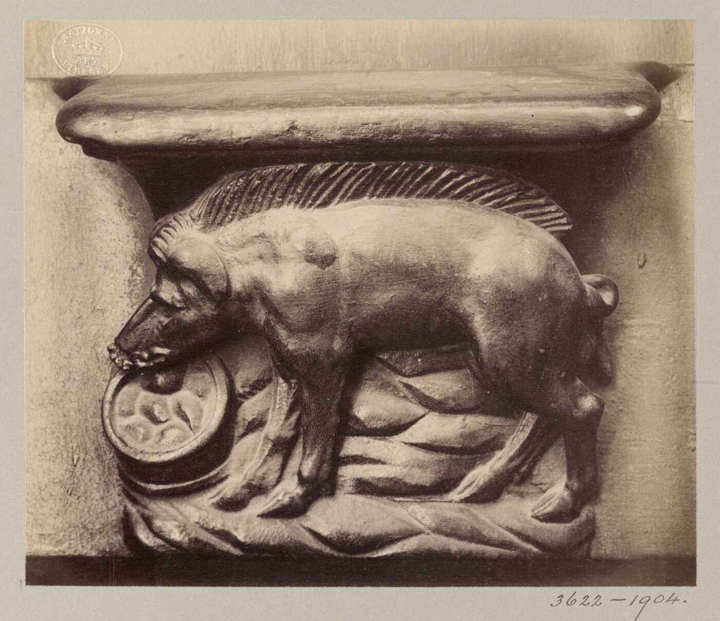 Atget, Jean-Eugène-Auguste, Church of SS Gervais et Protais, Miserere Seat (Pig), XVI Century', Paris, France