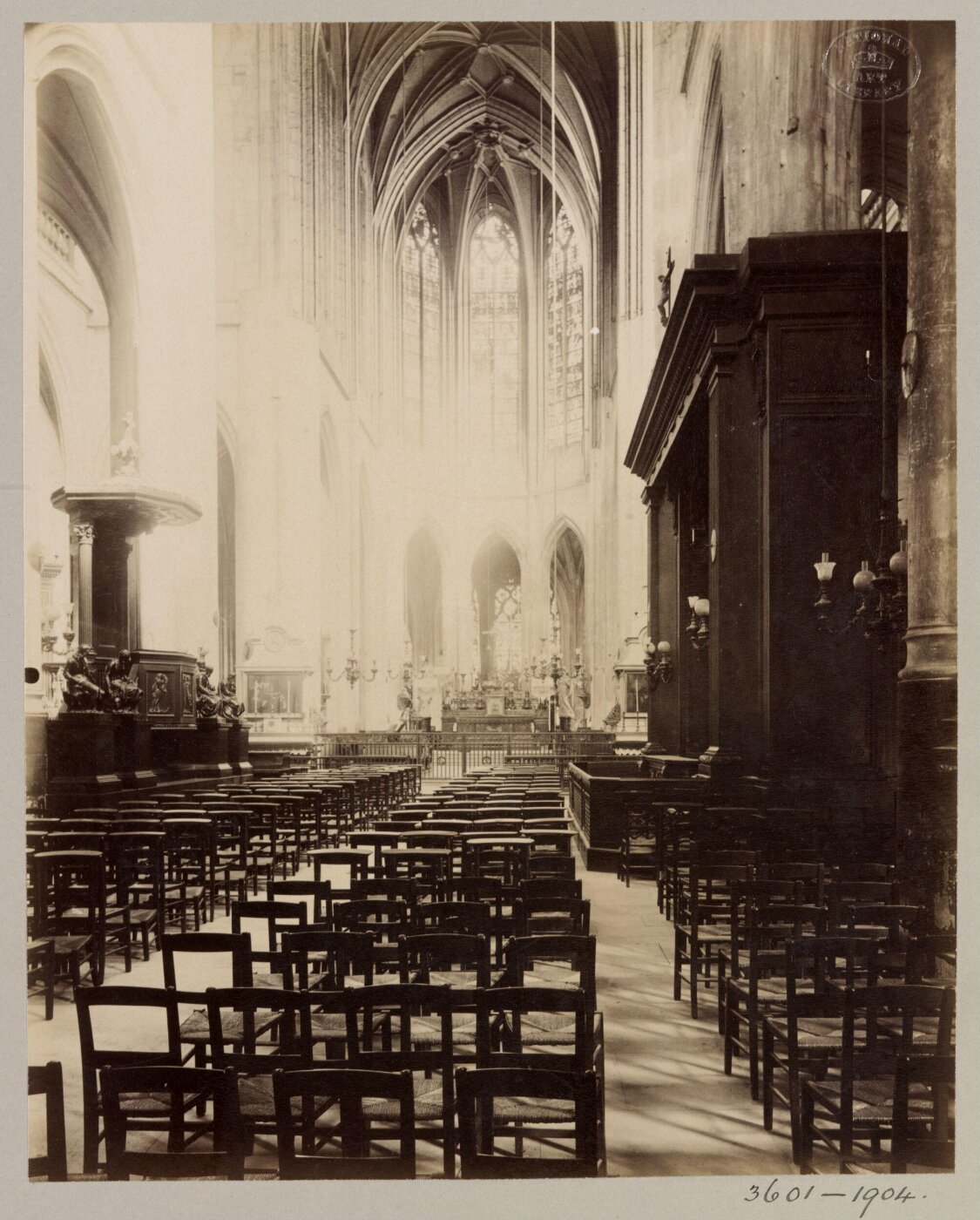 Atget, Jean-Eugène-Auguste, Interior view, St Gervais, Paris, France