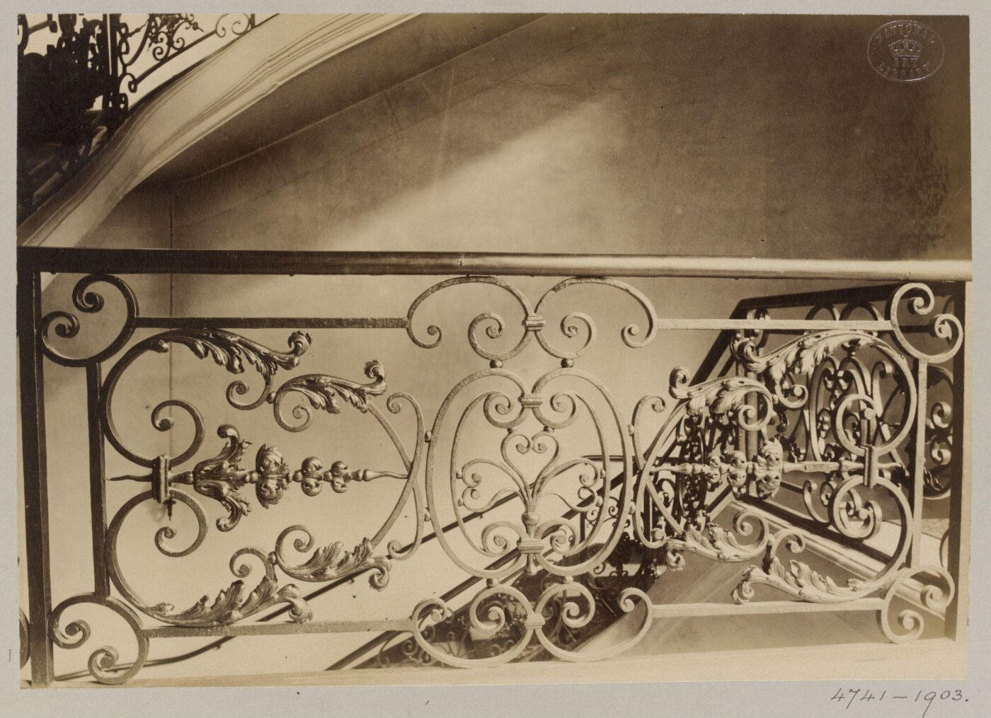 Atget, Jean-Eugène-Auguste, Staircase, 97 rue de Bac, Paris, France