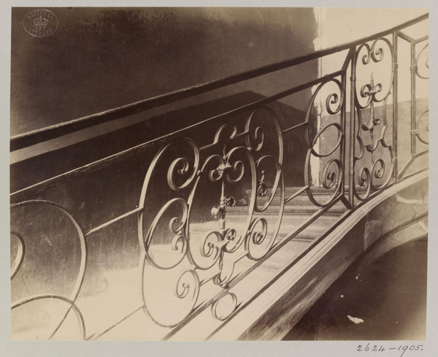 Atget, Jean-Eugène-Auguste, Staircase, rue Poissoniere, Paris, France