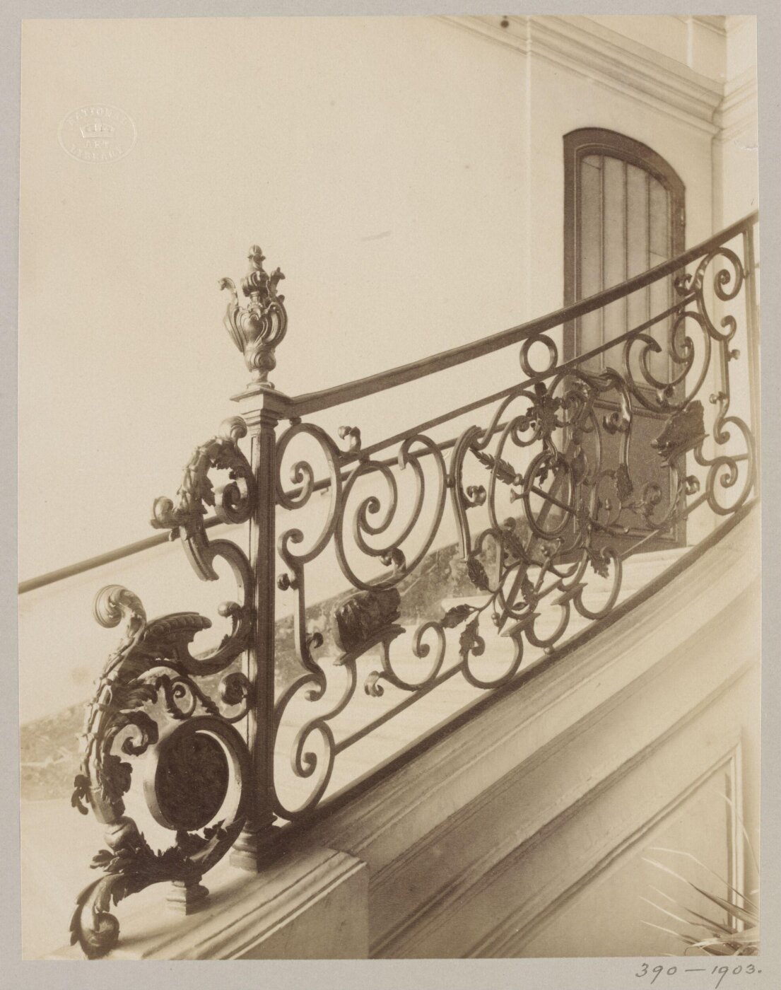 Atget, Jean-Eugène-Auguste, Staircase, Hotel d'Ecquevilly, Paris, France