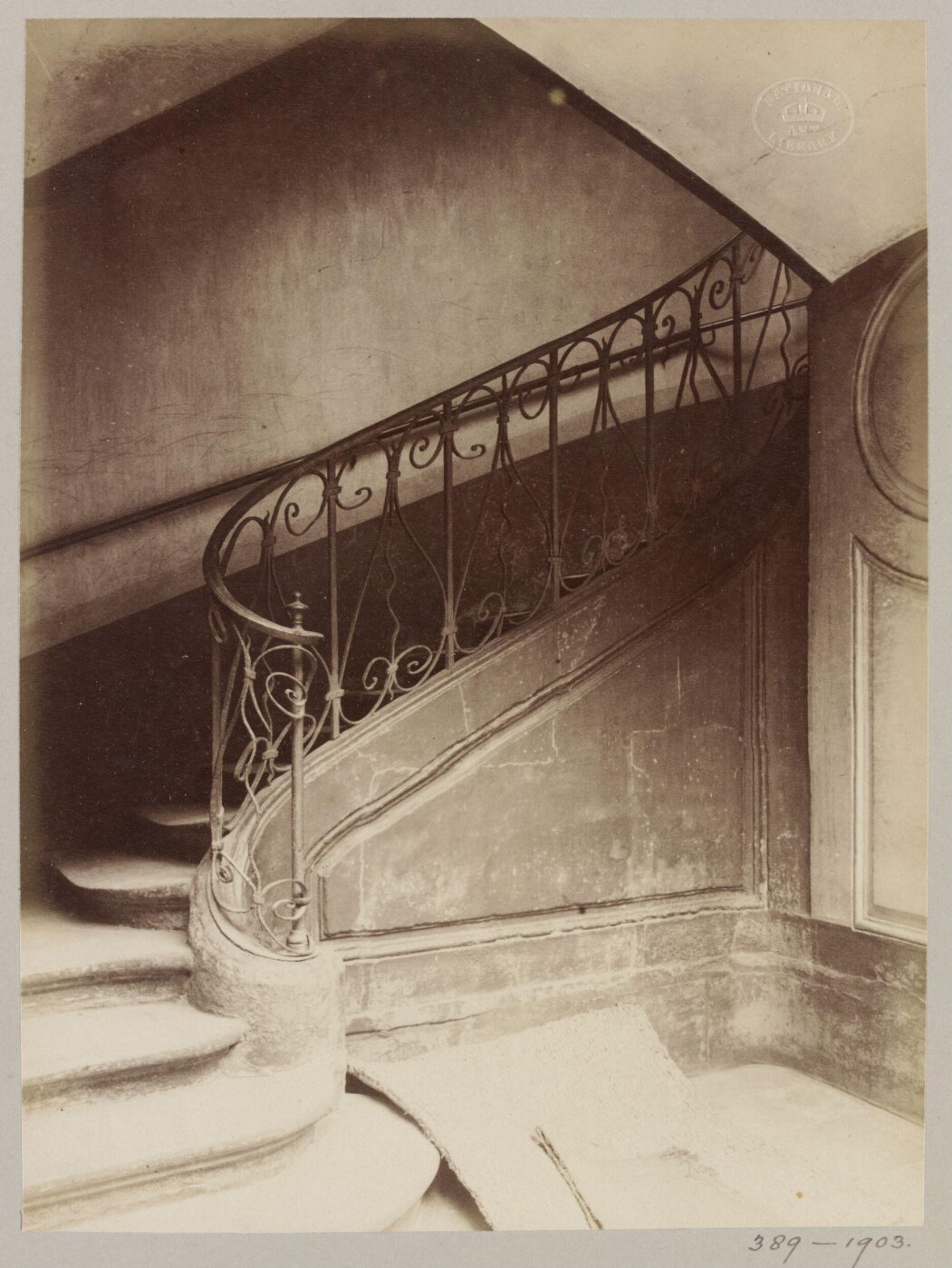 Atget, Jean-Eugène-Auguste, Staircase, Hotel le Charron, Paris, France