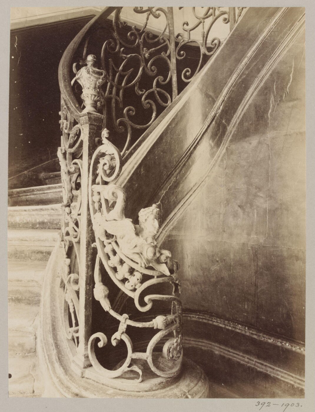Atget, Jean-Eugène-Auguste, Staircase, Hotel d'Epernon, Paris, France
