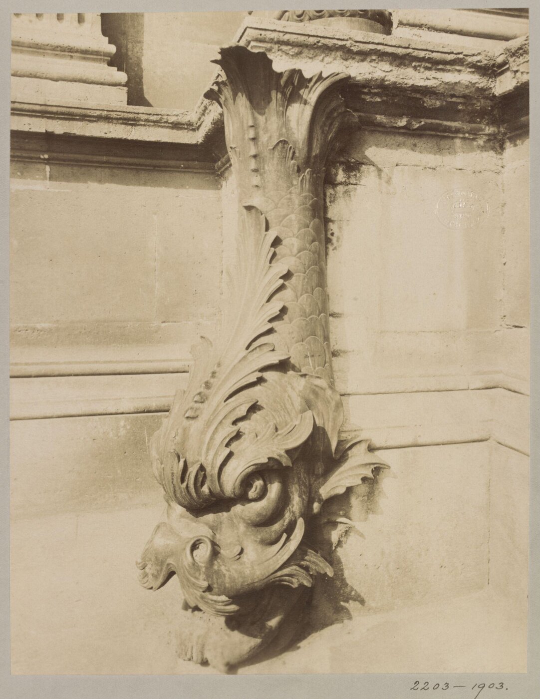Atget, Jean-Eugène-Auguste, Gargoyle, The Louvre, Paris, France