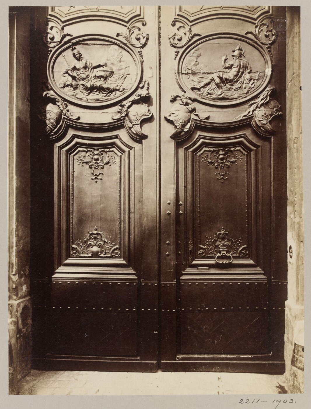 Atget, Jean-Eugène-Auguste, Door, Hôtel de Gouffier, Paris, France