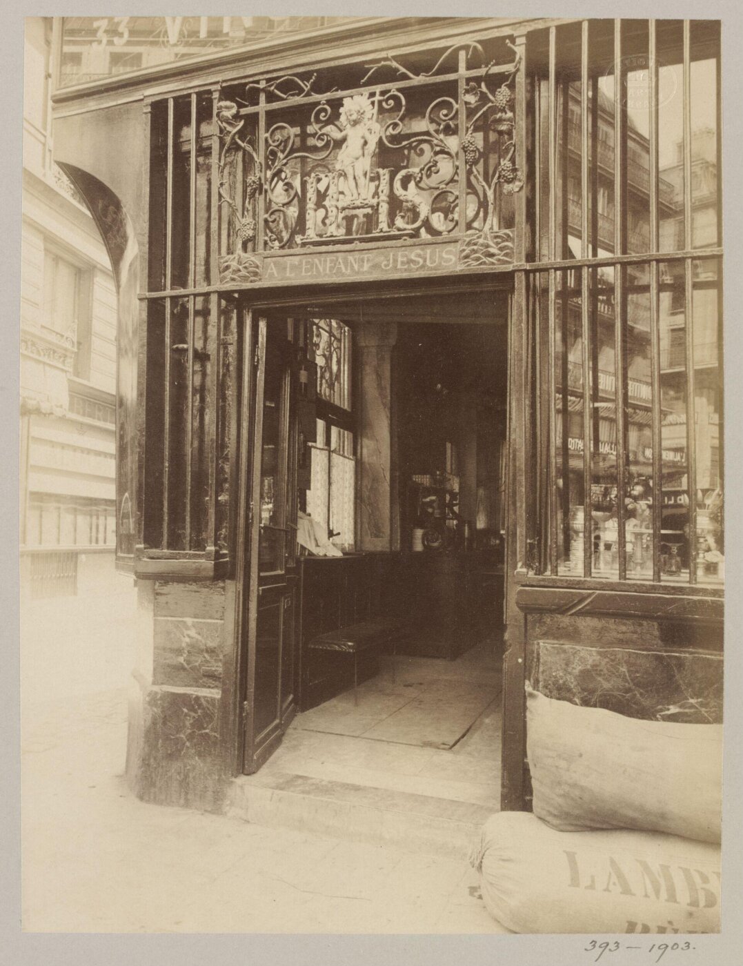 Atget, Jean-Eugène-Auguste, Sign of a Shop, rue de Bourdonnais, Paris, France