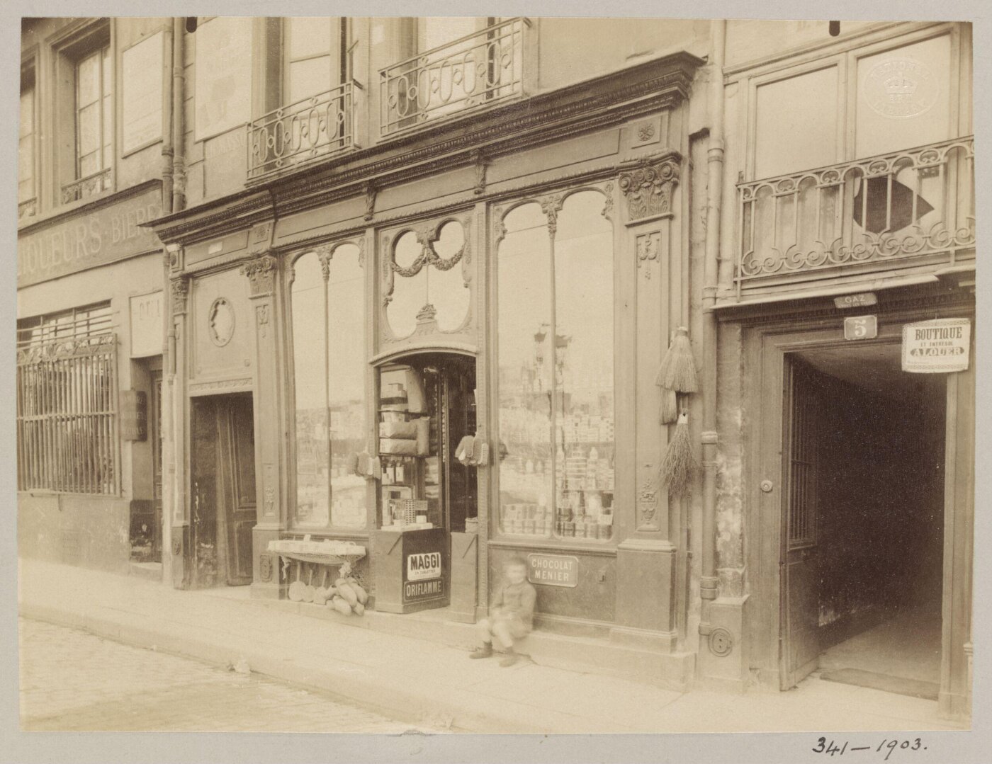 Atget, Jean-Eugène-Auguste, Shop front, Quai Bourbon, Paris, France