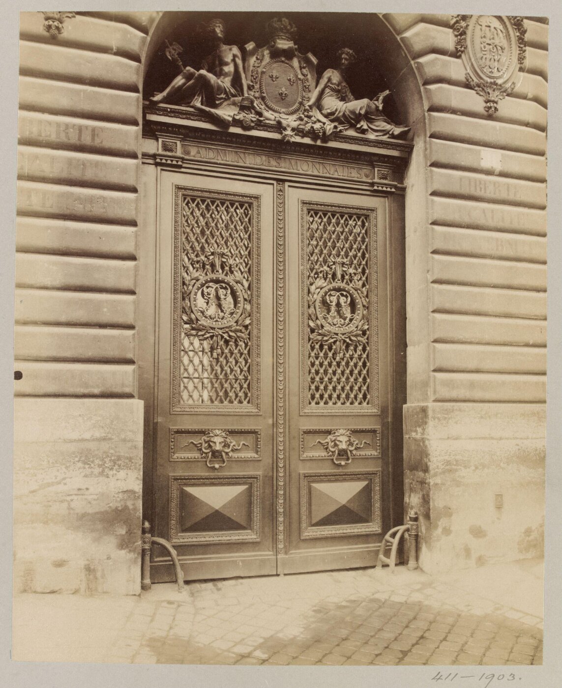 Atget, Jean-Eugène-Auguste, Doorway, La Monnaie, Paris, France