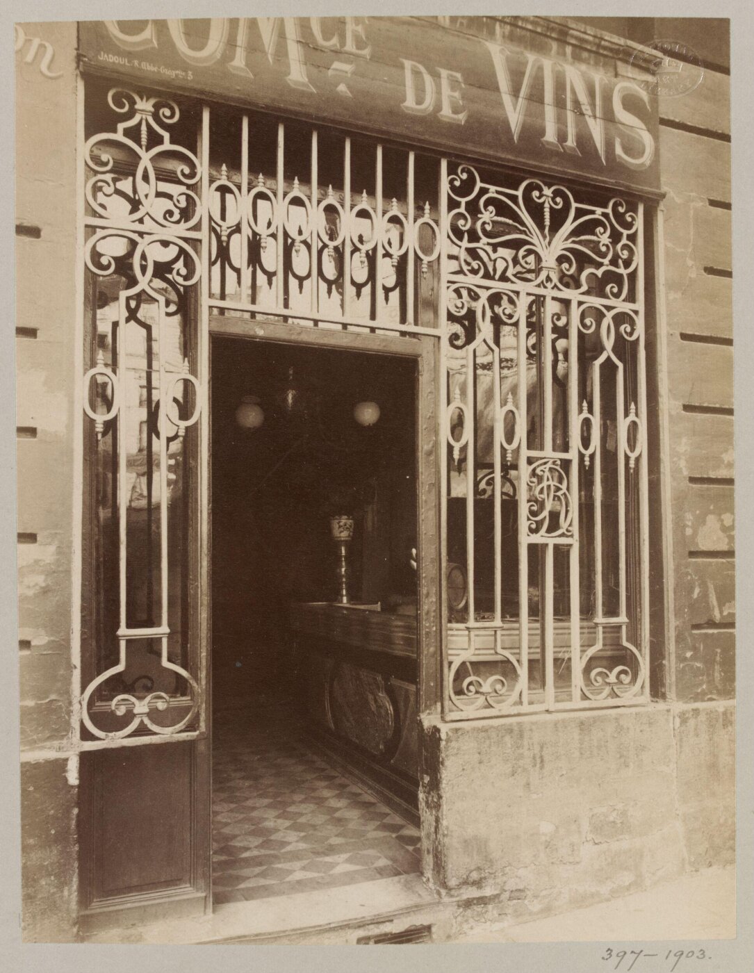 Atget, Jean-Eugène-Auguste, Grille of a shop window, Paris, France