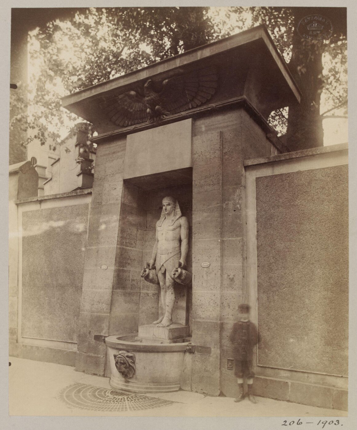Atget, Jean-Eugène-Auguste, Fountain, Rue de Sevres, Paris, France