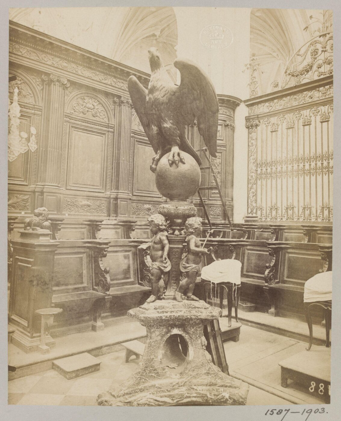 Atget, Jean-Eugène-Auguste, Interior, St Riquier Church, Somme, France