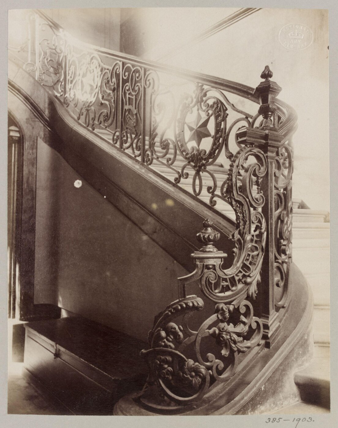 Atget, Jean-Eugène-Auguste, Staircase, Hotel de Marquis, Paris, France
