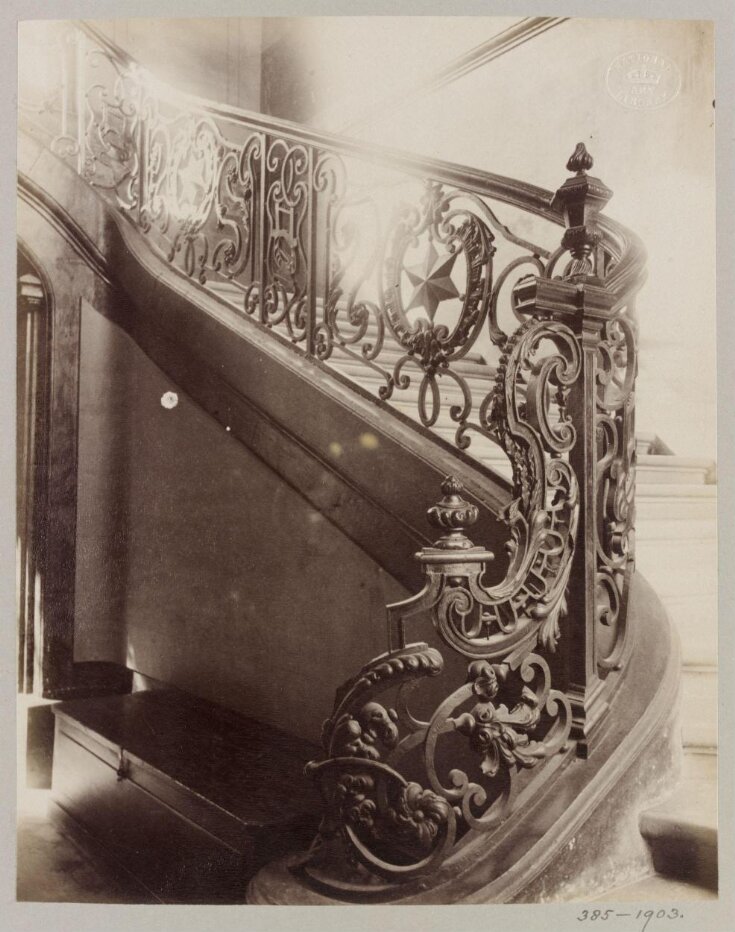 Staircase, Hotel de Marquis, Paris, France, Atget, Jean-Eugène-Auguste